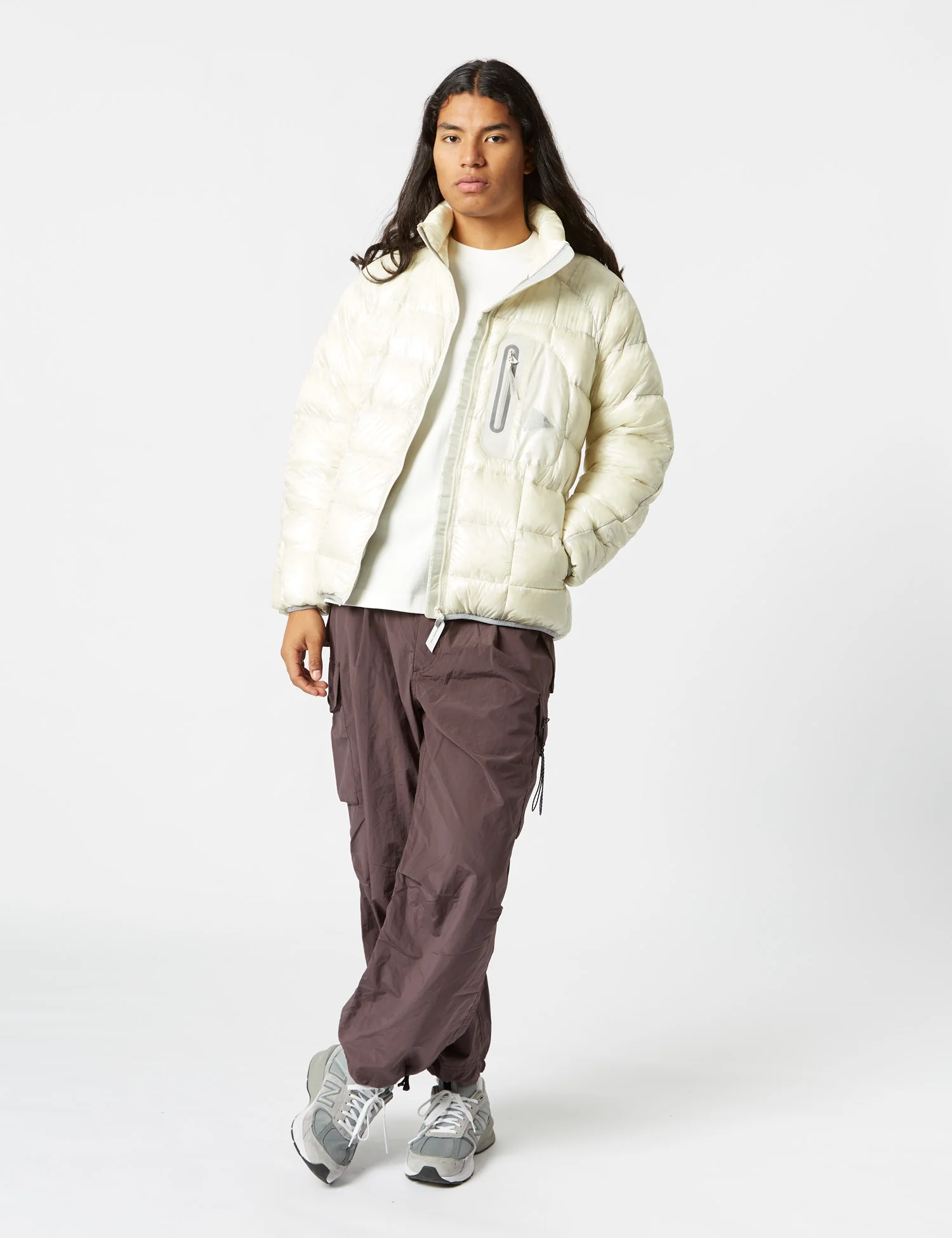 and Wander Diamond Stitch Down Jacket - Off White - Image 3