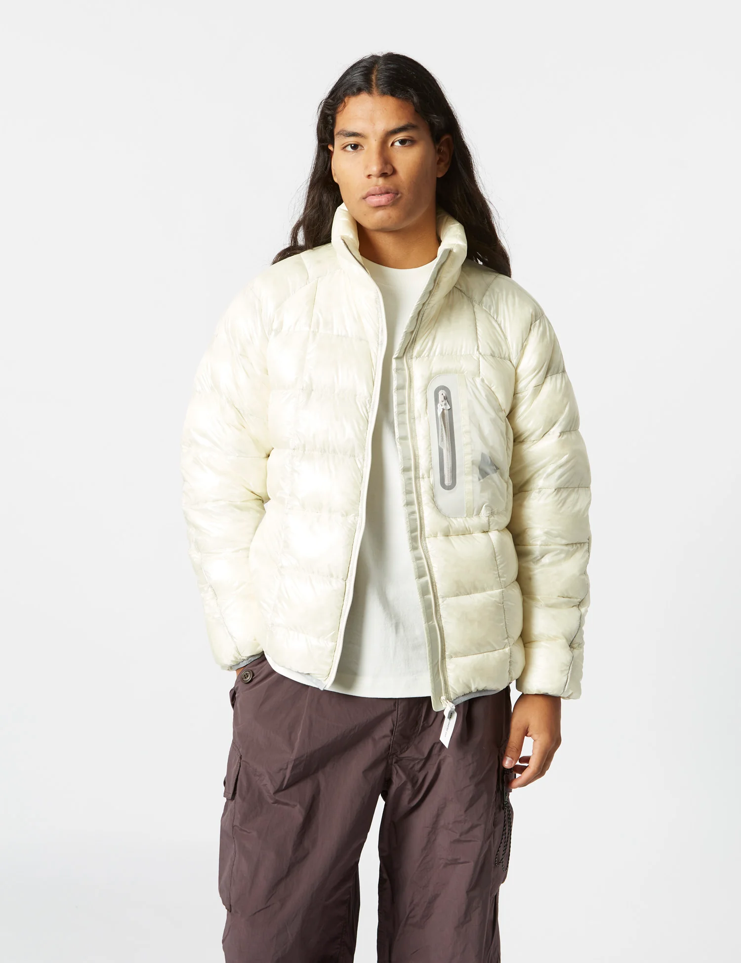 and Wander Diamond Stitch Down Jacket - Off White - Image 4