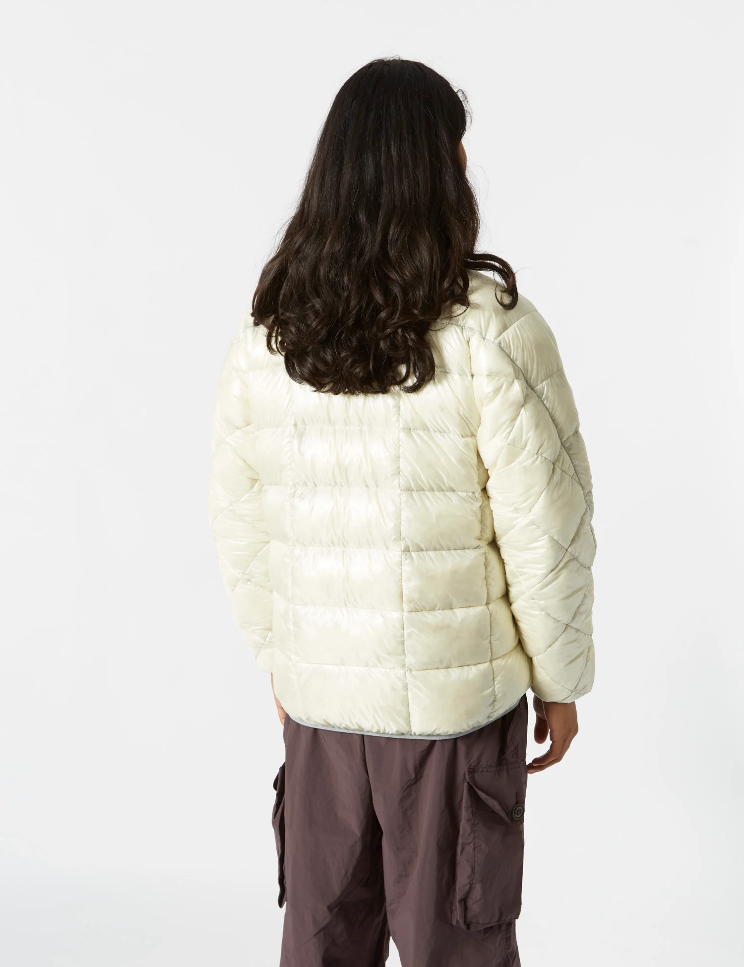 and Wander Diamond Stitch Down Jacket - Off White - Image 5