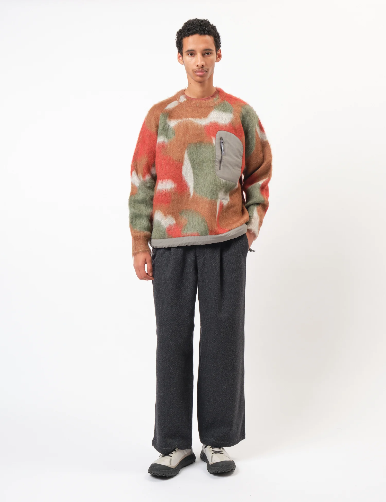 and Wander Mix Colour Shaggy Knit Sweater - Brown - Image 3