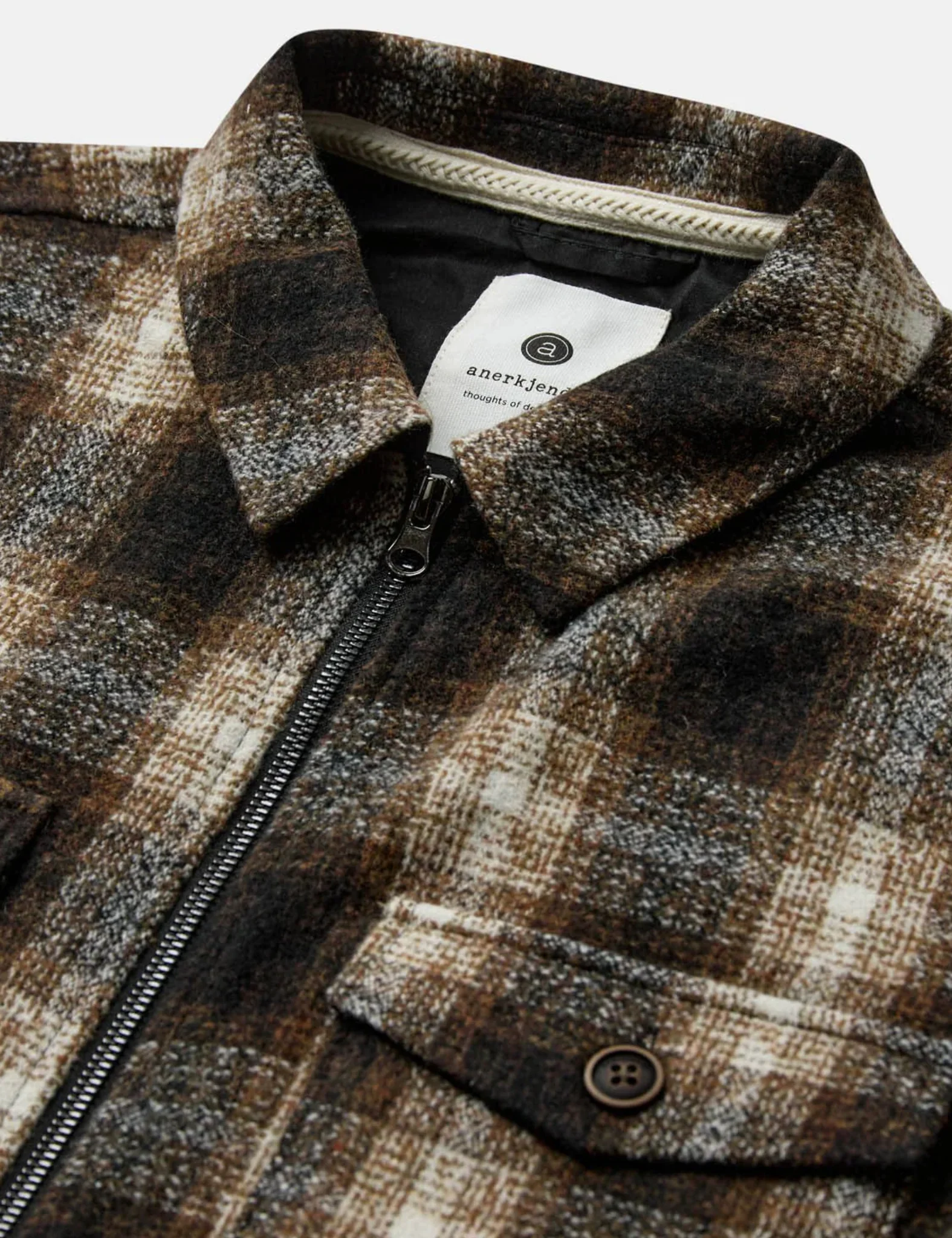 Anerkjendt Akhanky Wool Overshirt - Carafe Brown - Image 3