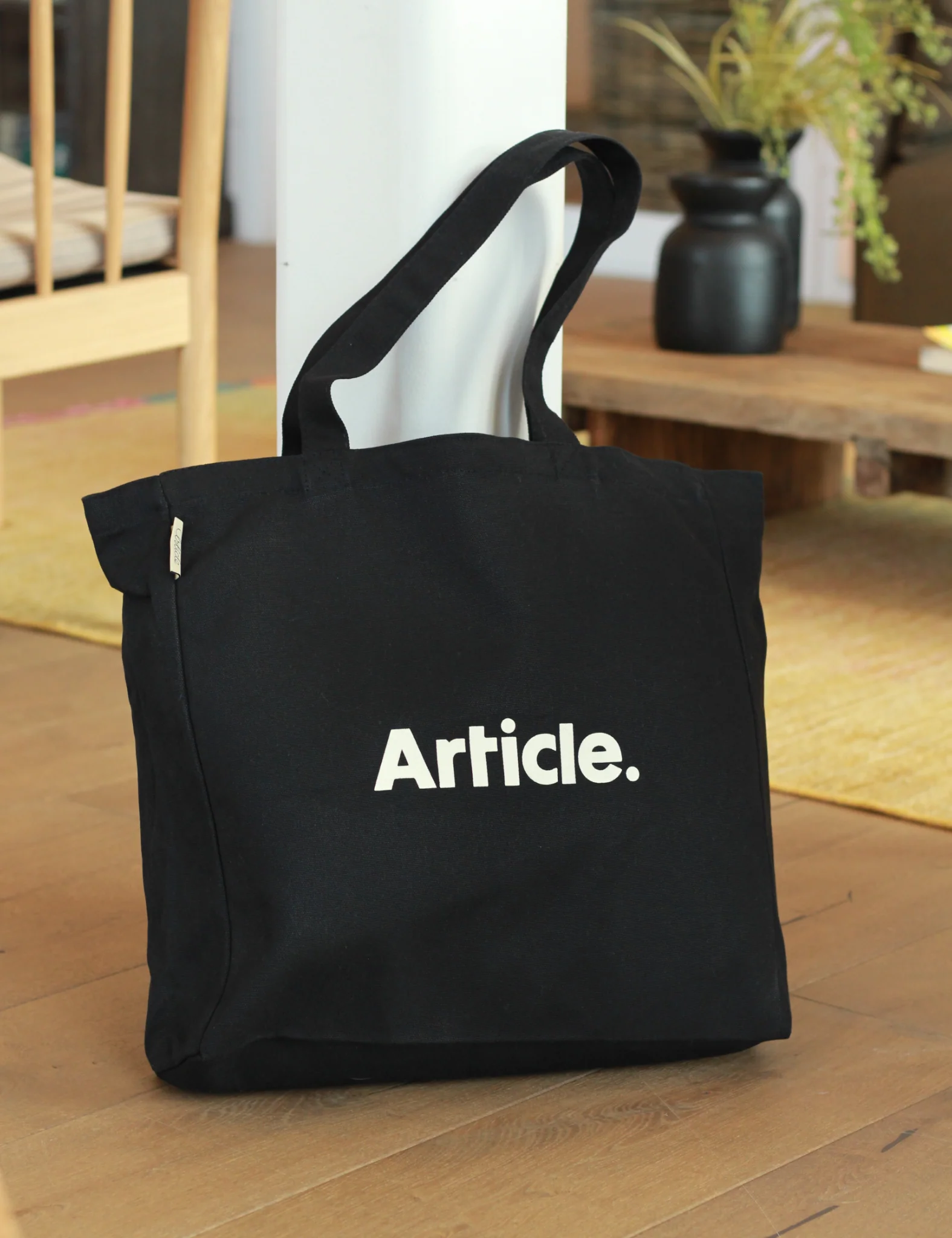 Article Organic Heavy Canvas Tote Bag - Black - Image 5