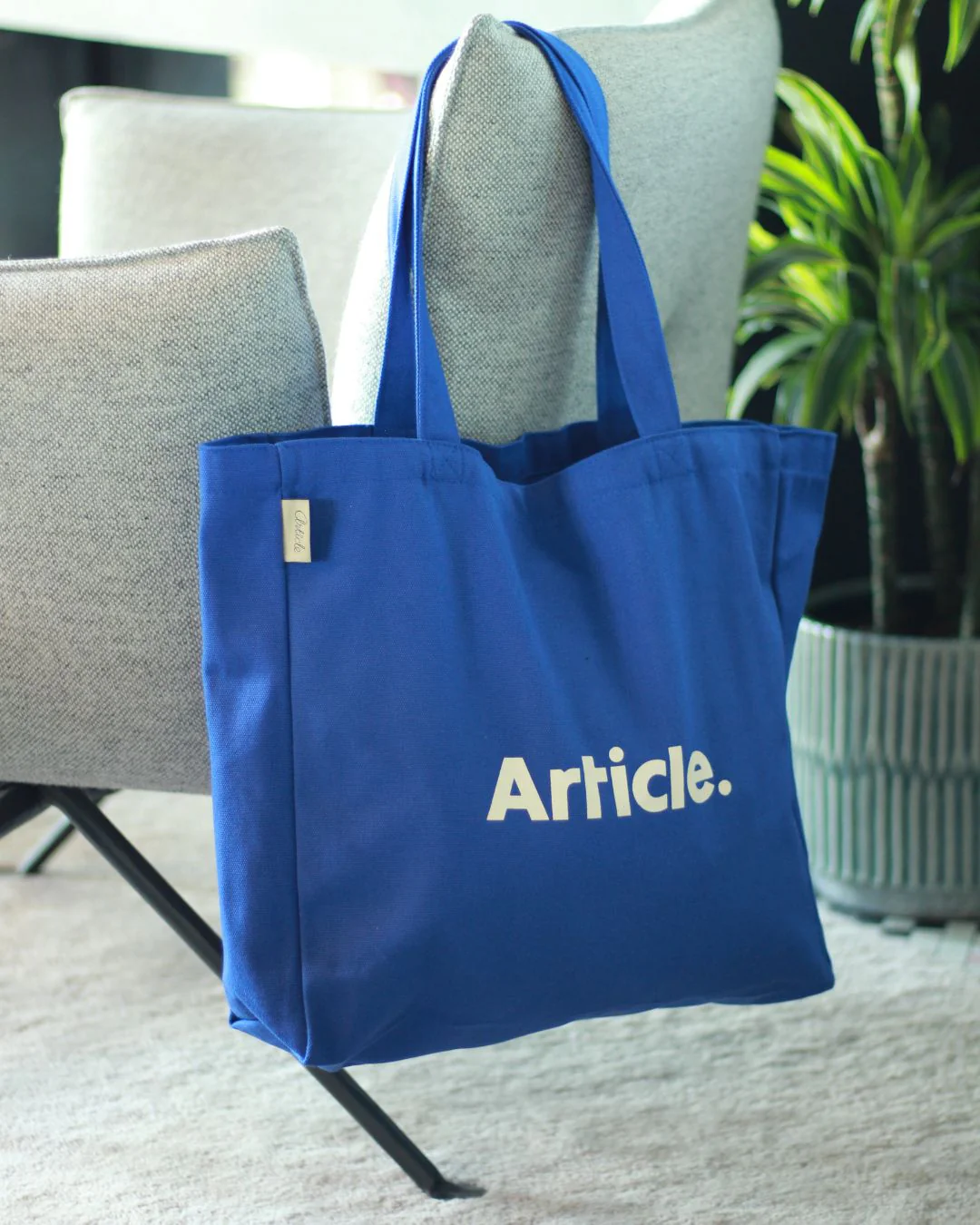 Article Organic Heavy Canvas Tote Bag - Bugatti Blue - Image 5