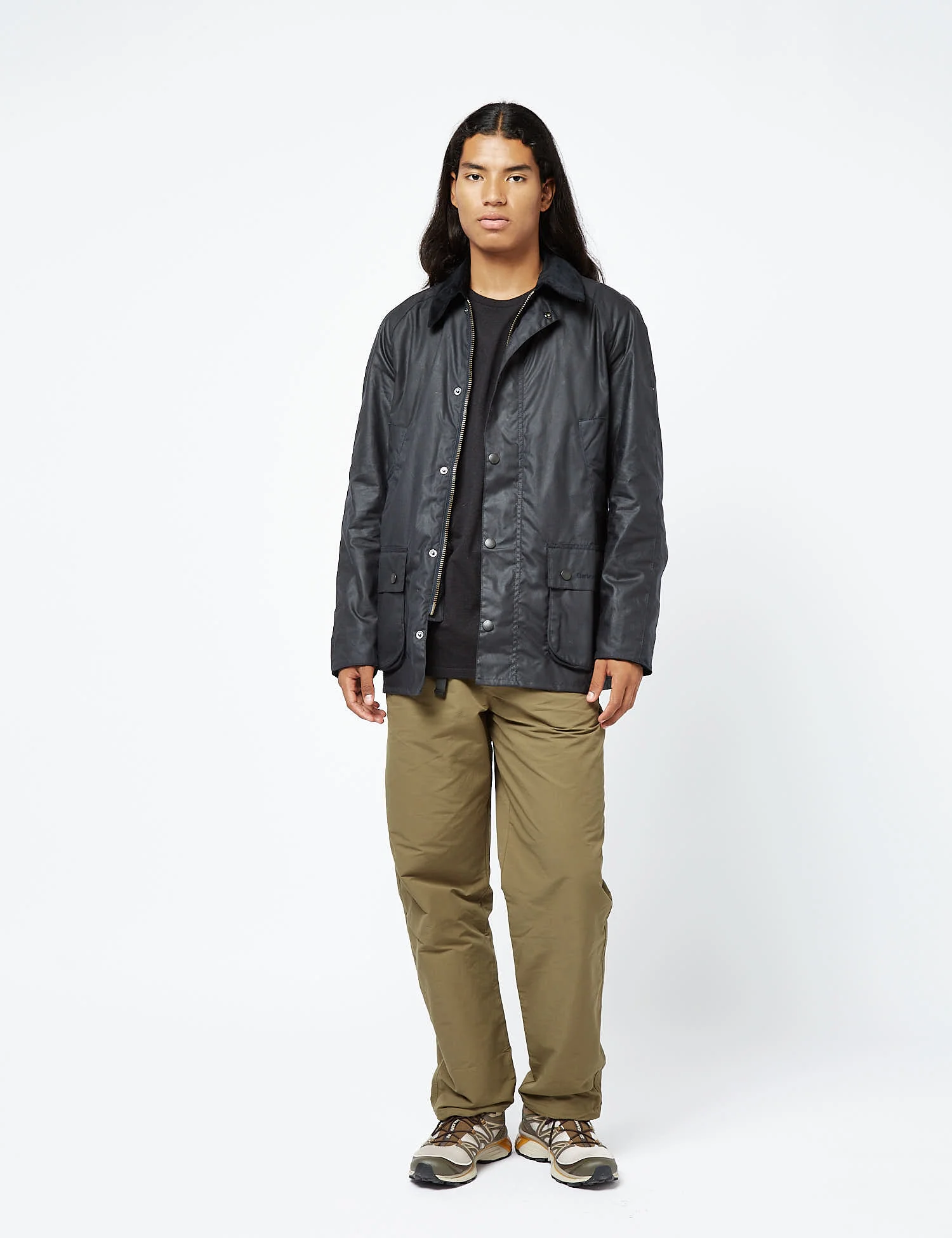 Barbour Ashby Wax Jacket - Navy Blue - Image 3