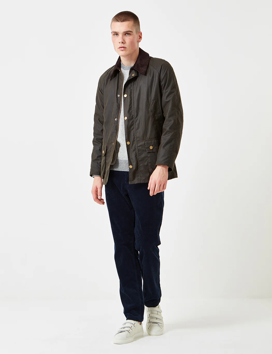 Barbour Ashby Wax Jacket - Olive Green - Image 3
