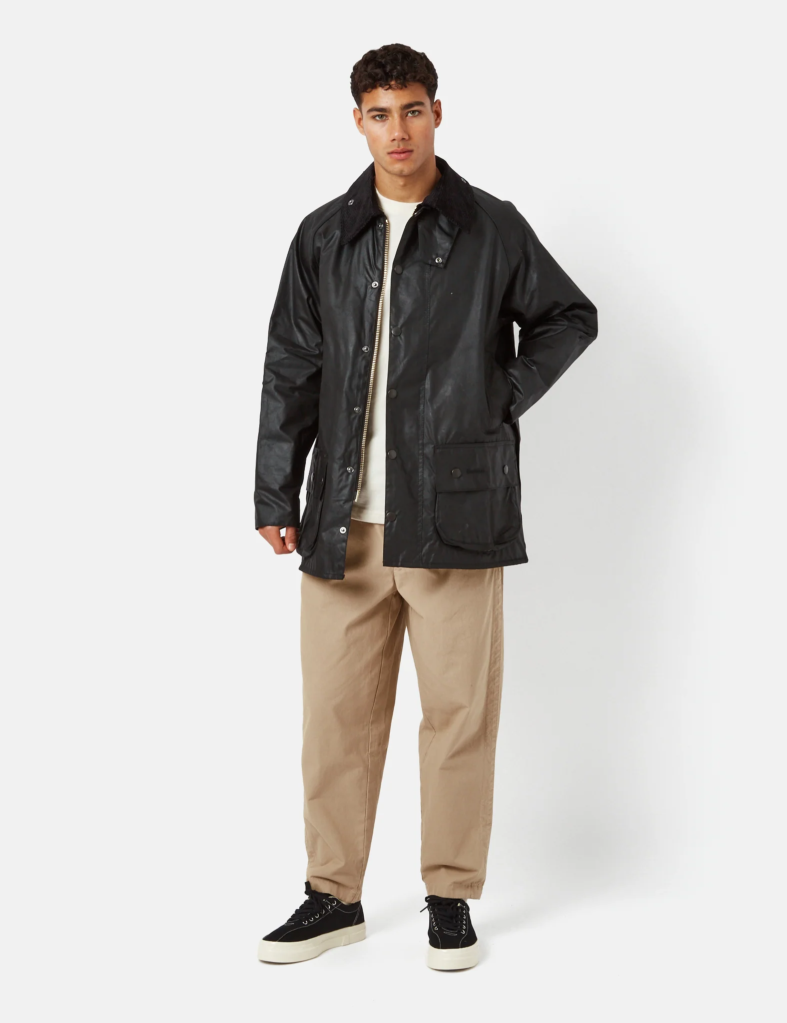 Barbour Beaufort Wax Jacket - Black - Image 5