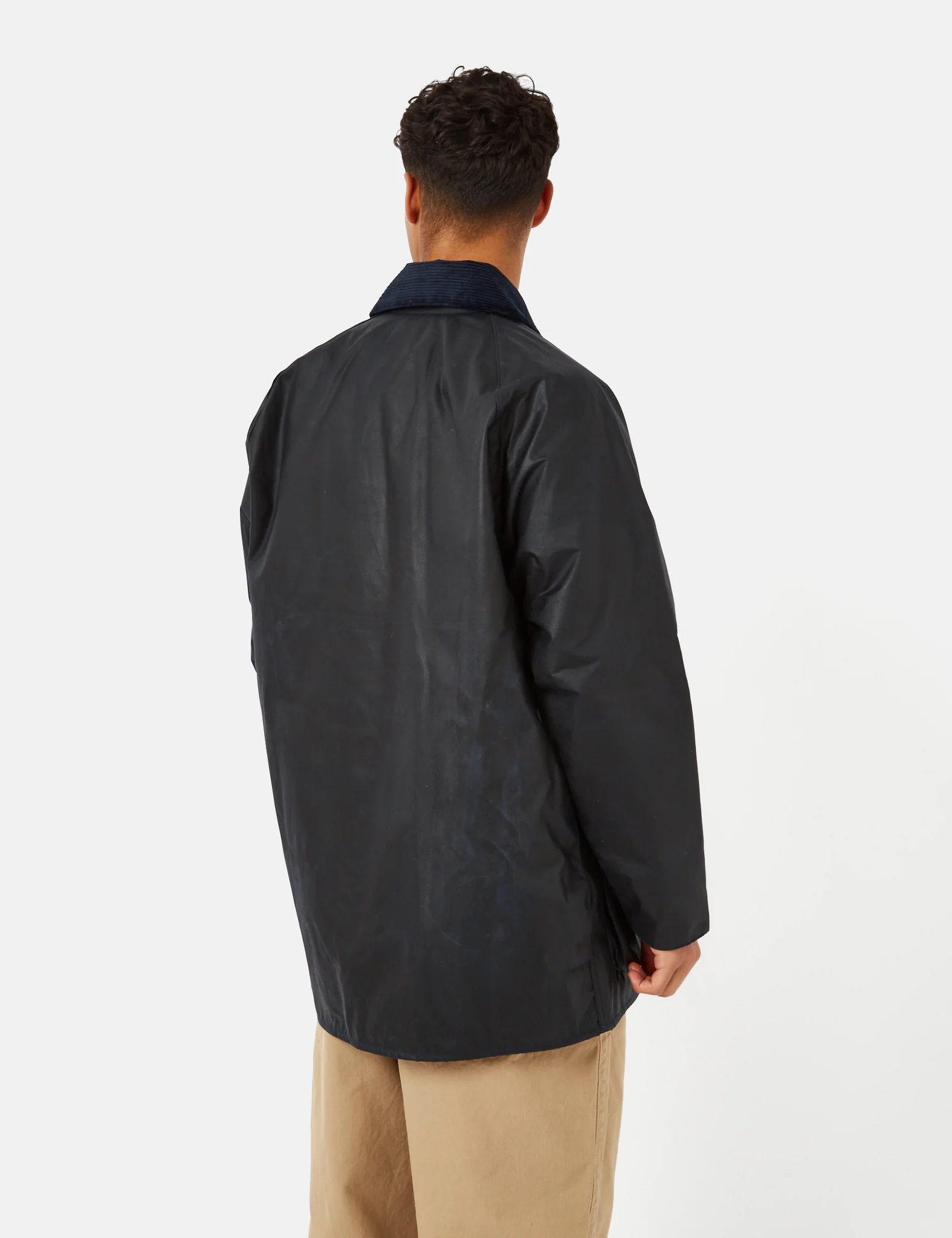 Barbour Beaufort Wax Jacket - Navy Blue - Image 6