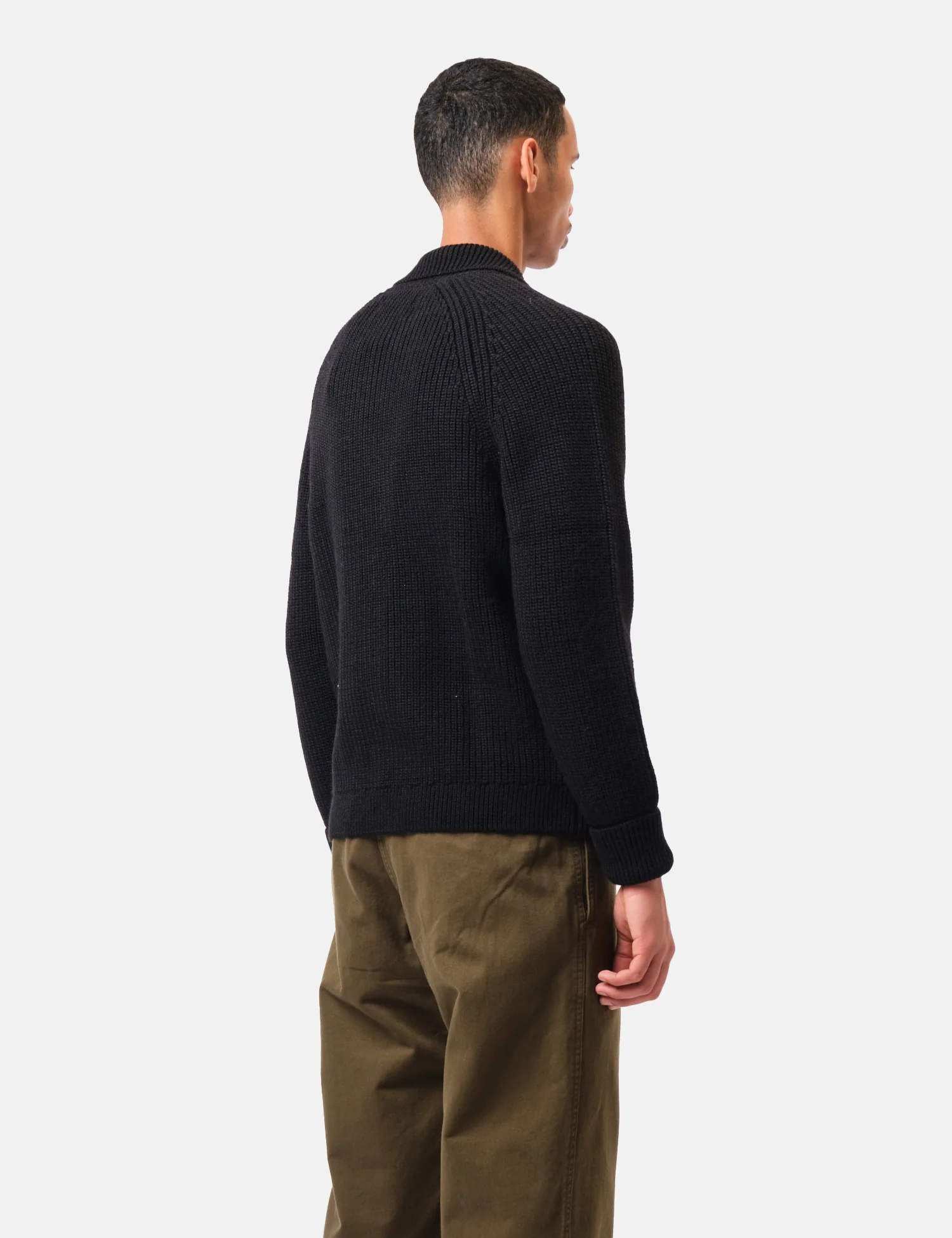 Barbour Garthman Knitted Zip Through Sweater - Black - Image 5