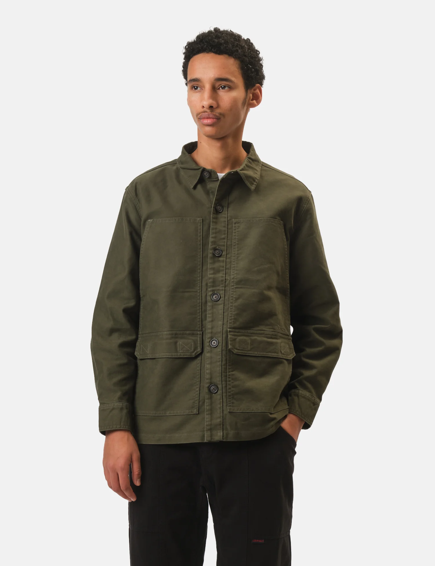 Barbour Newbirch Cotton Sateen Overshirt - Forest Green - Image 5