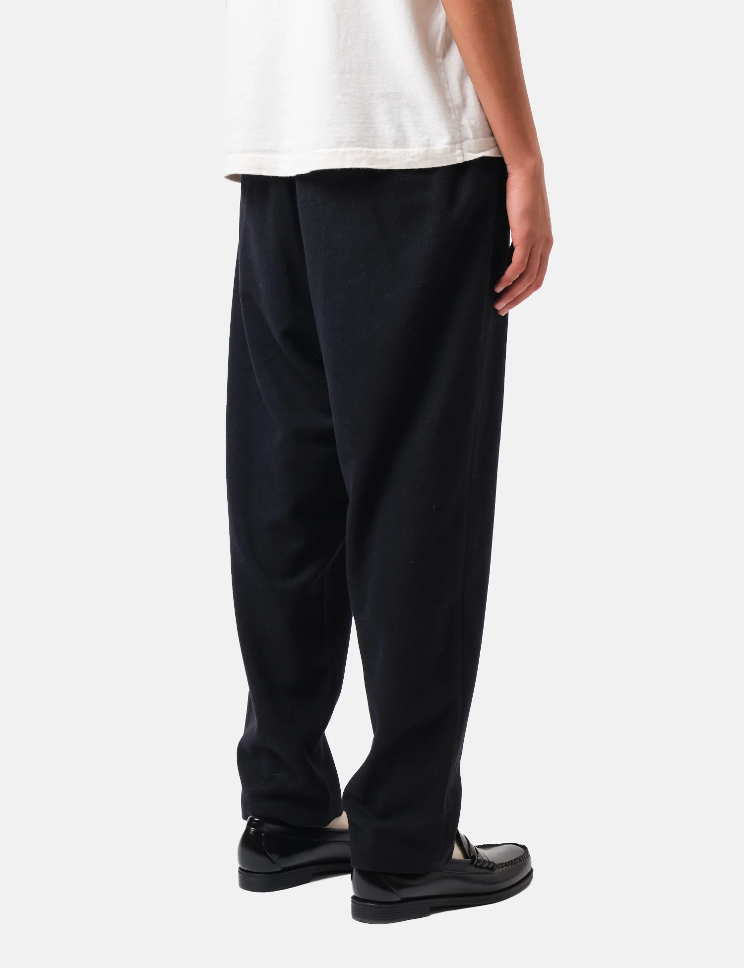 Barbour Wool Blend Relaxed Trousers - Navy Blue - Image 5