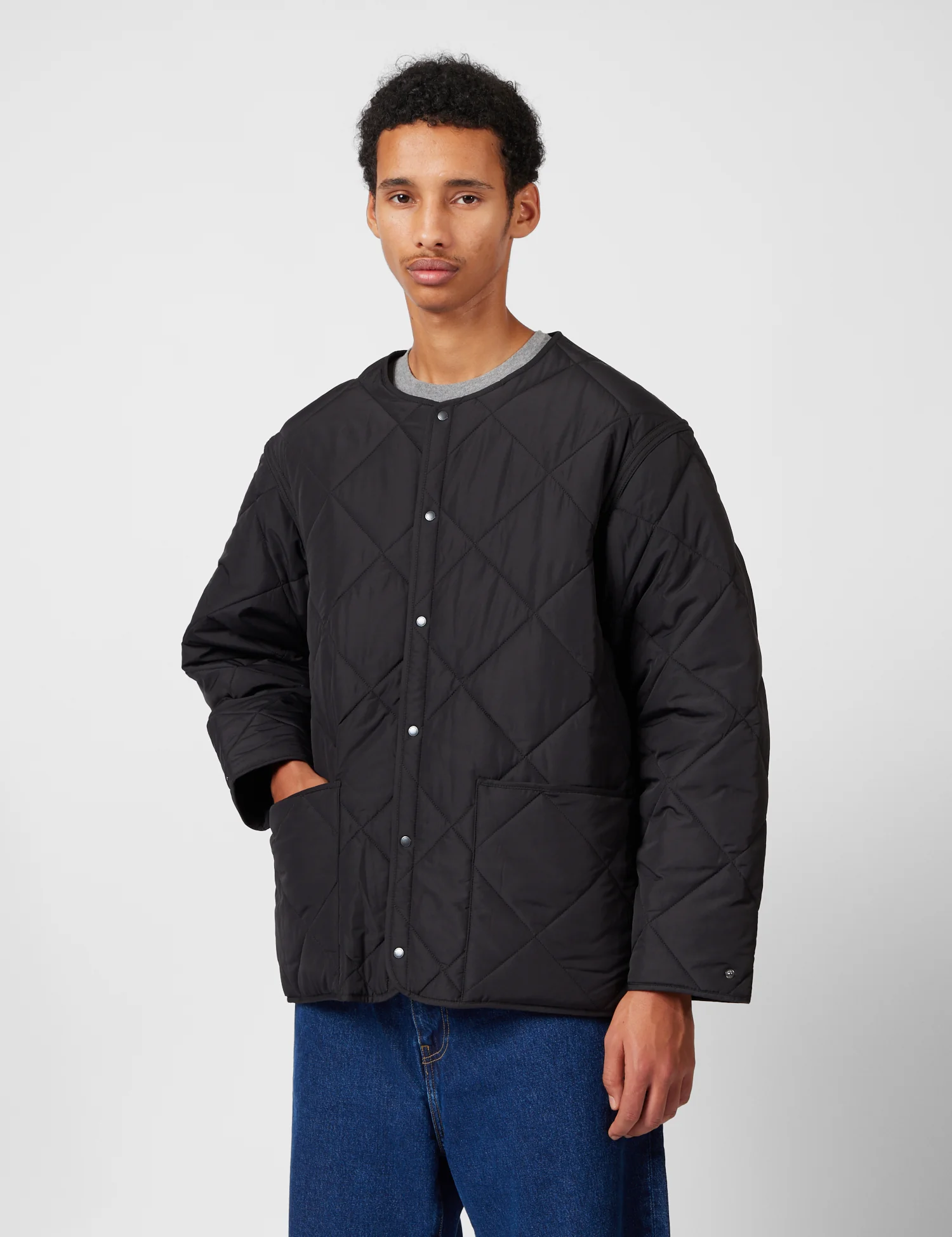 Barbour x Kaptain Sunshine Quilted Liner Jacket - Black - Image 4