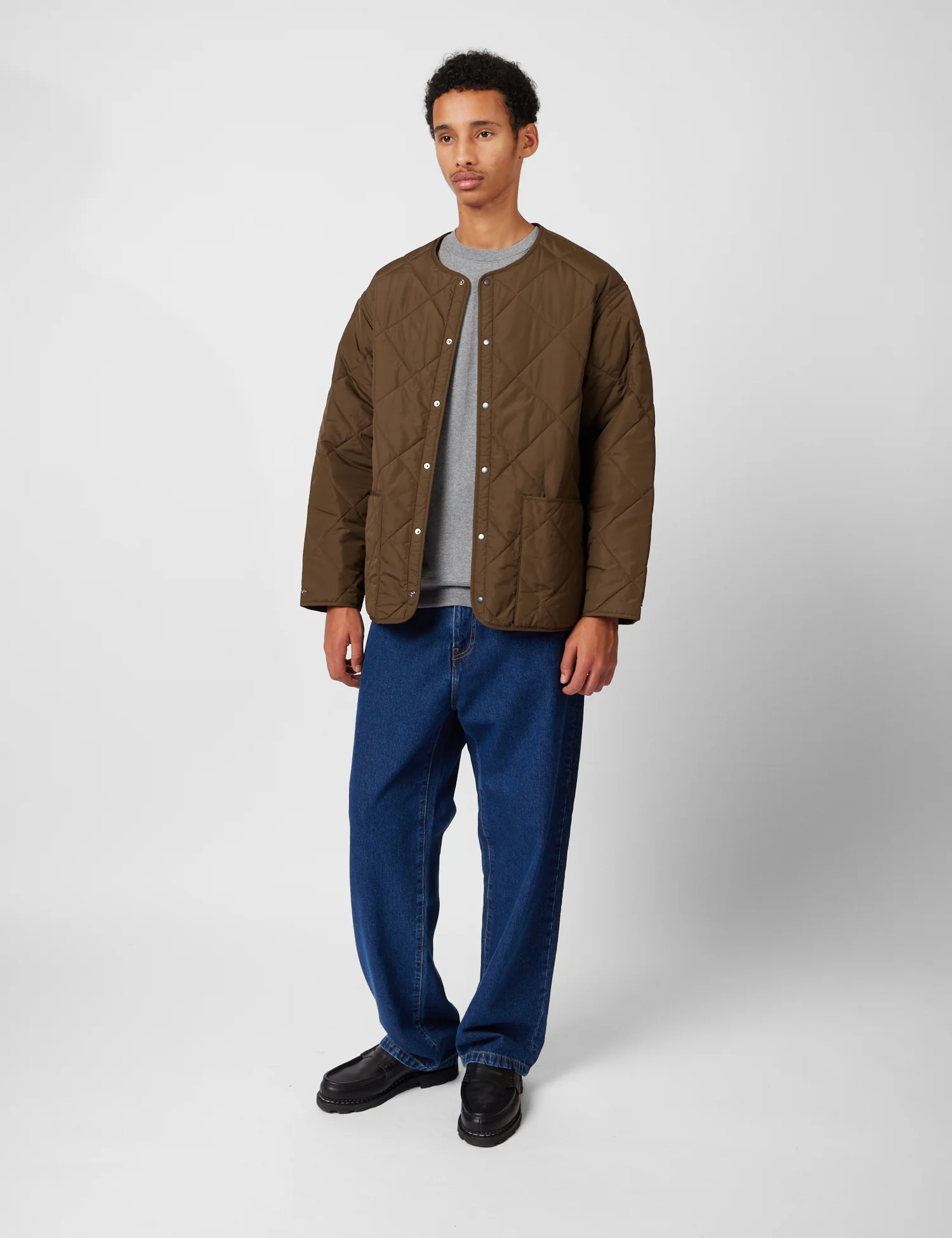 Barbour x Kaptain Sunshine Quilted Liner Jacket - Khaki Brown - Image 5