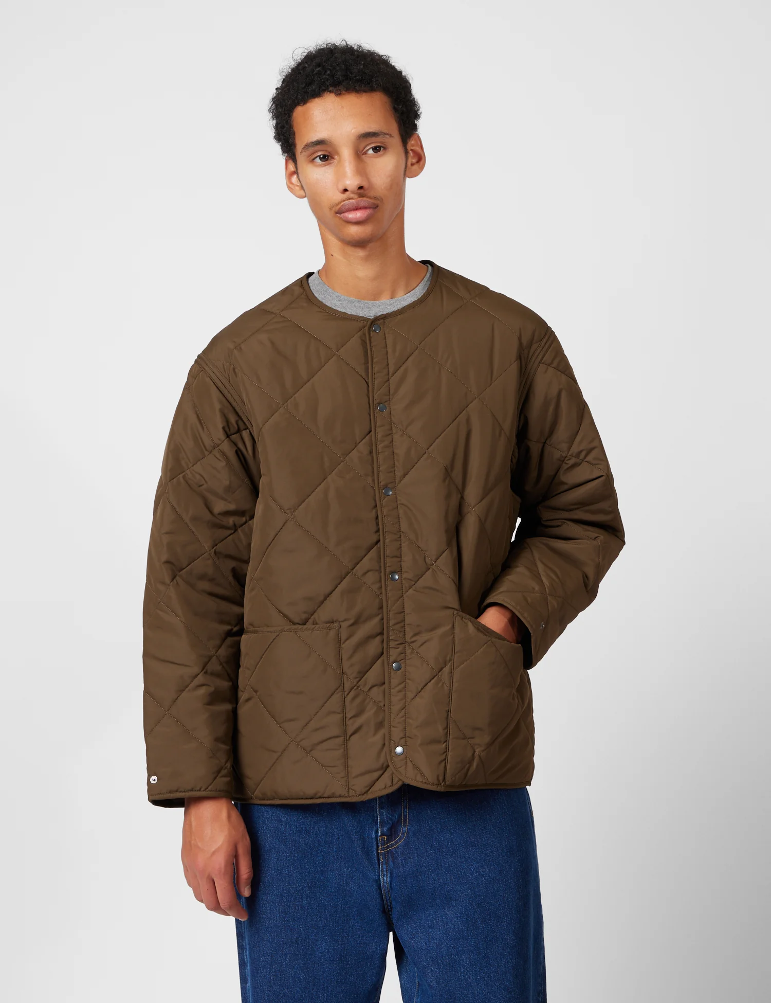 Barbour x Kaptain Sunshine Quilted Liner Jacket - Khaki Brown - Image 6