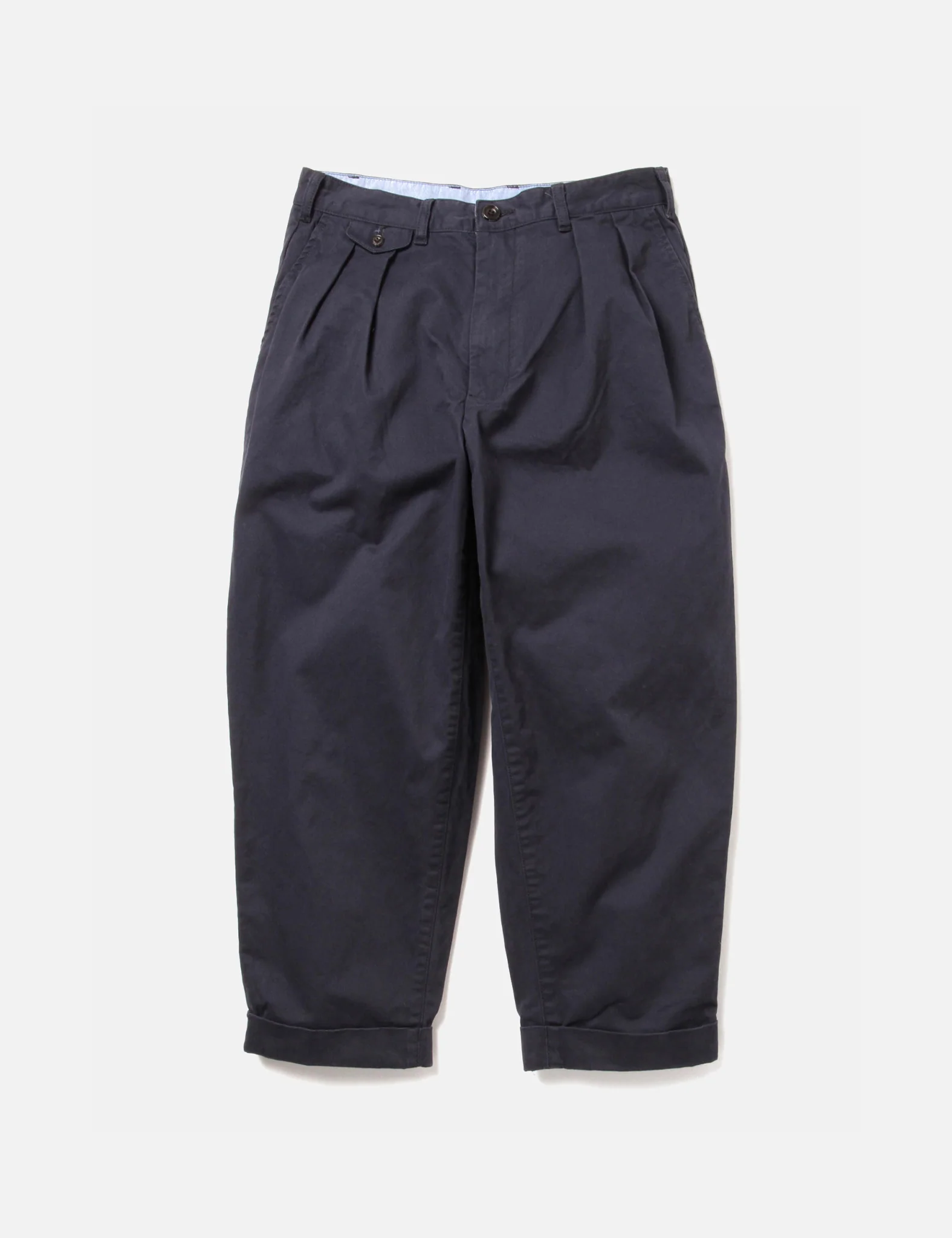 Beams Plus 2 Pleat Twill Pants - Dark Navy Blue - Image 12