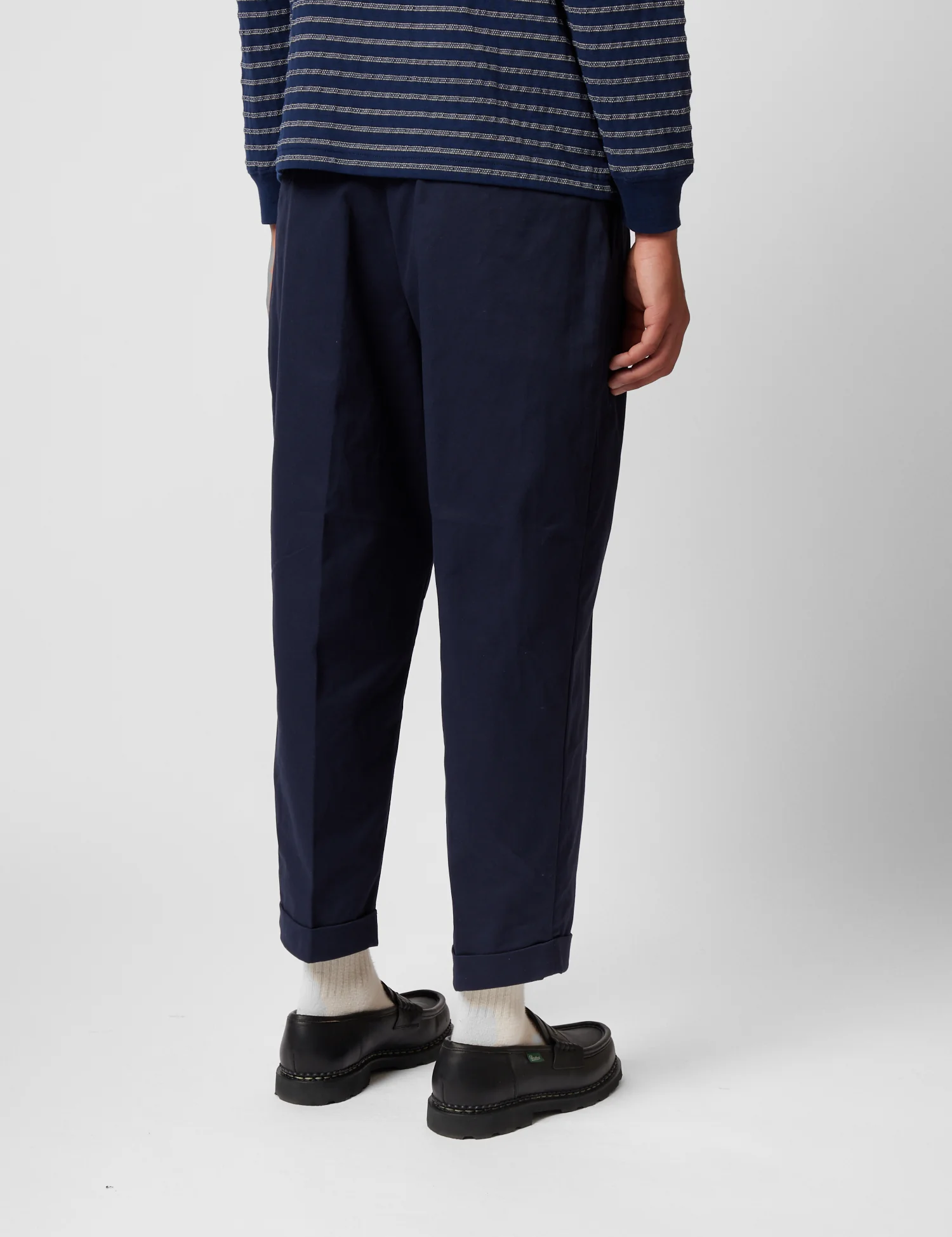Beams Plus 2 Pleat Twill Pants - Dark Navy Blue - Image 4