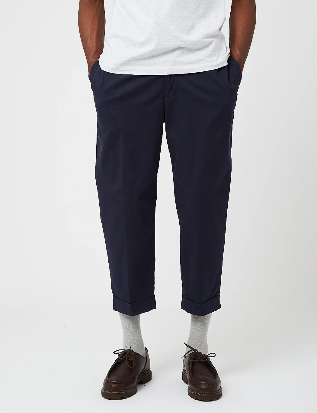Beams Plus 2 Pleat Twill Pants - Dark Navy Blue - Image 6