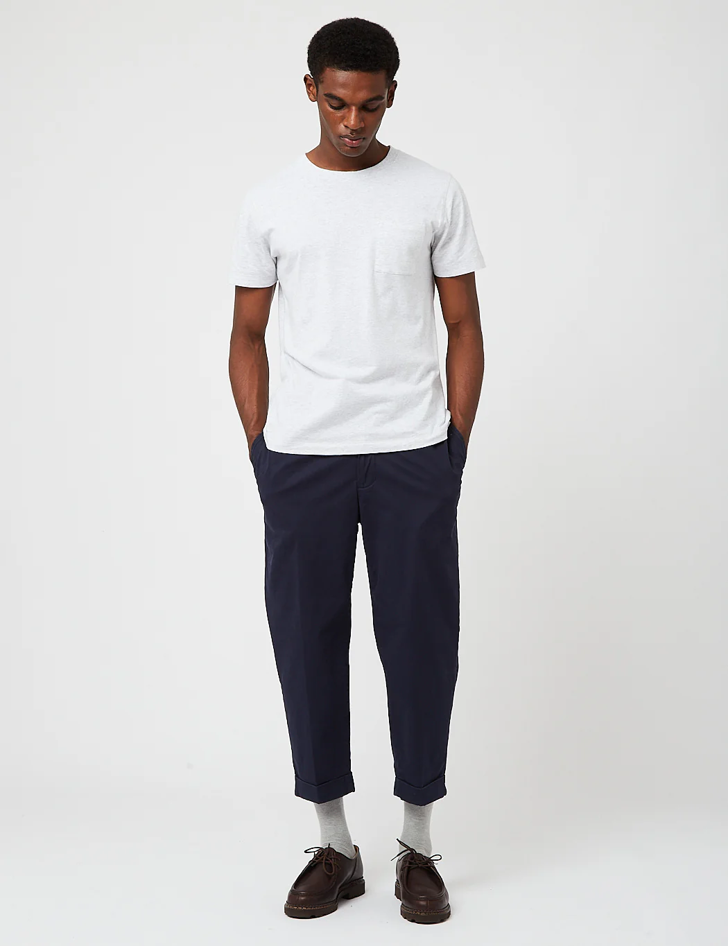 Beams Plus 2 Pleat Twill Pants - Dark Navy Blue - Image 8