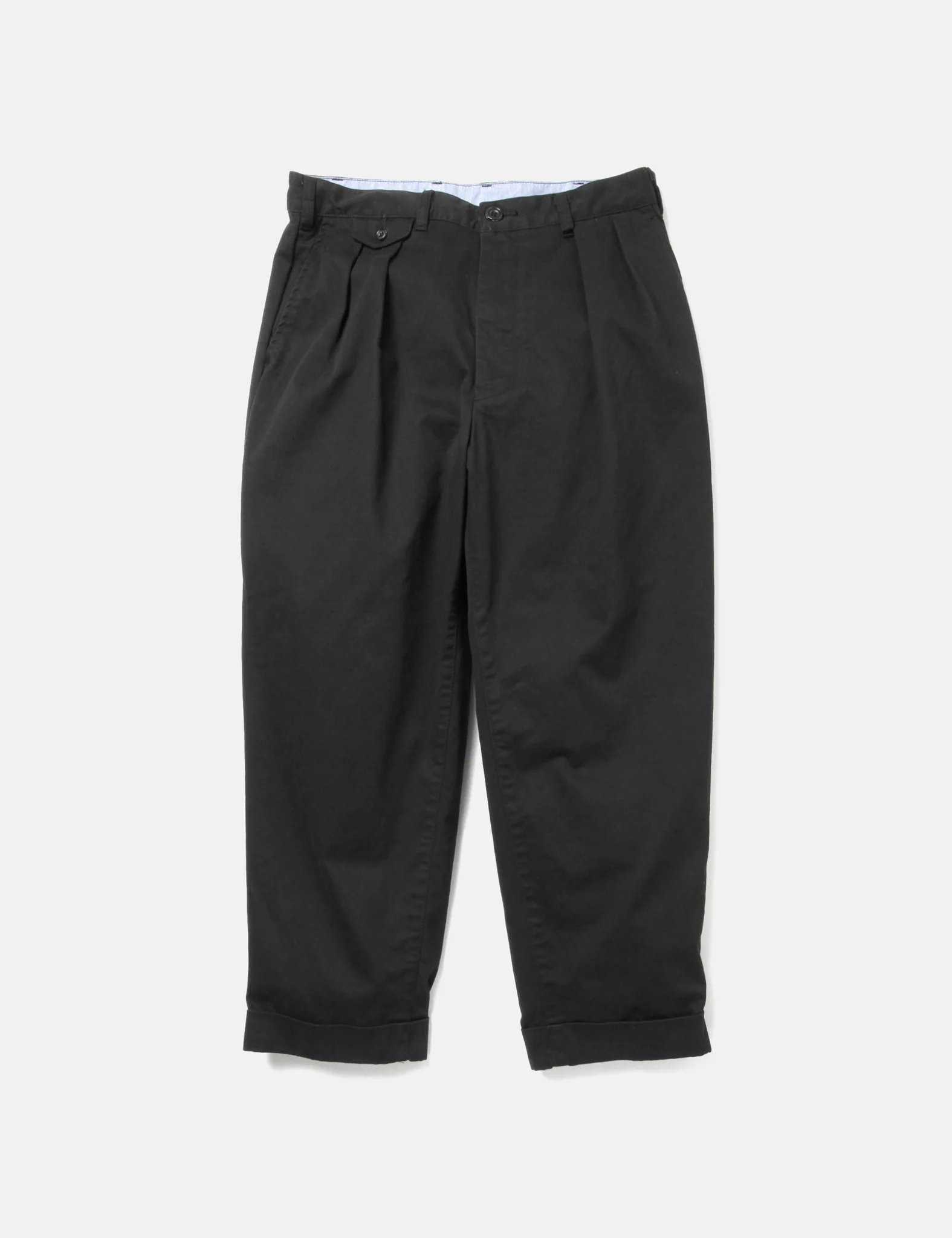 Beams Plus 2 Pleat Twill Trousers - Black - Image 17