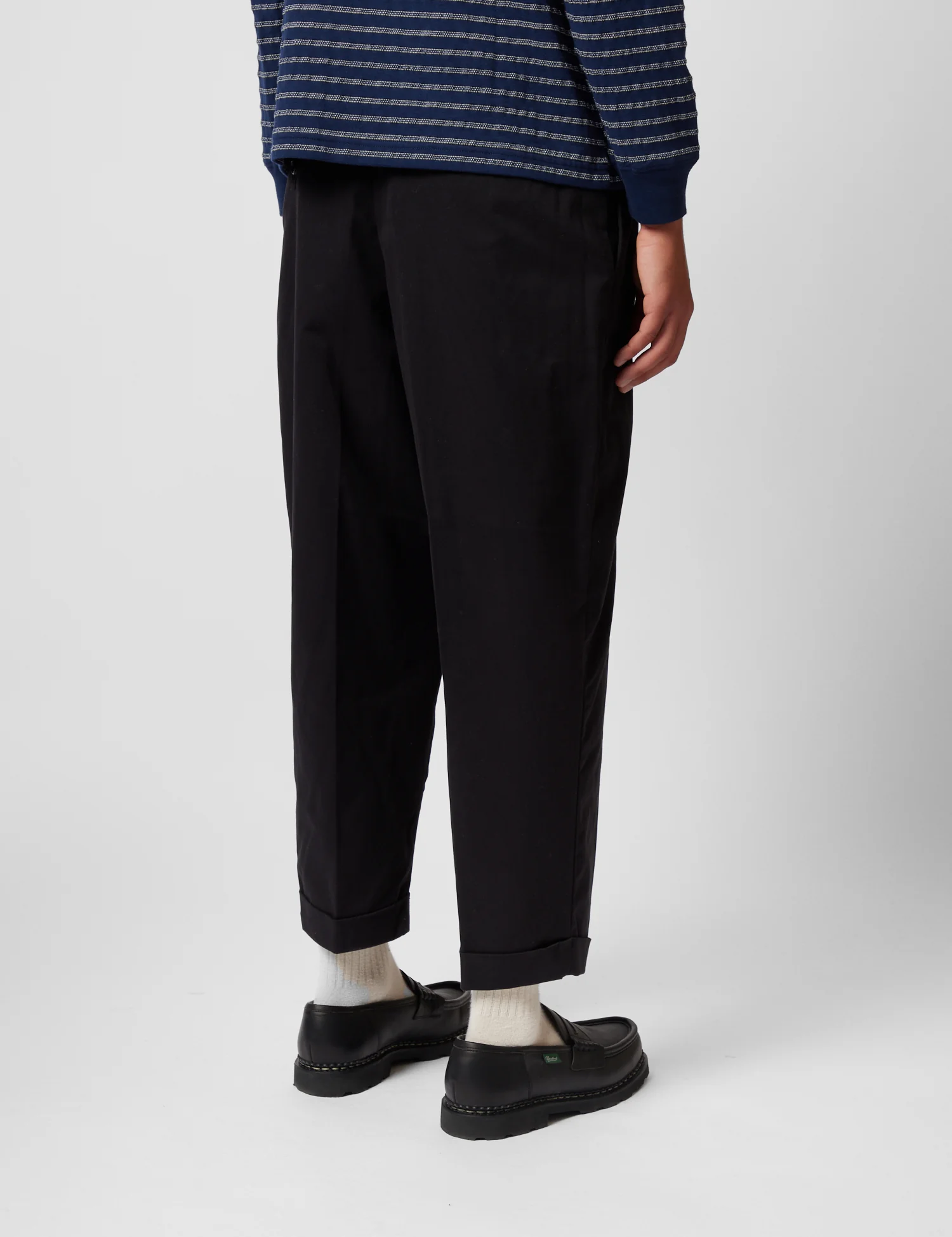 Beams Plus 2 Pleat Twill Trousers - Black - Image 6