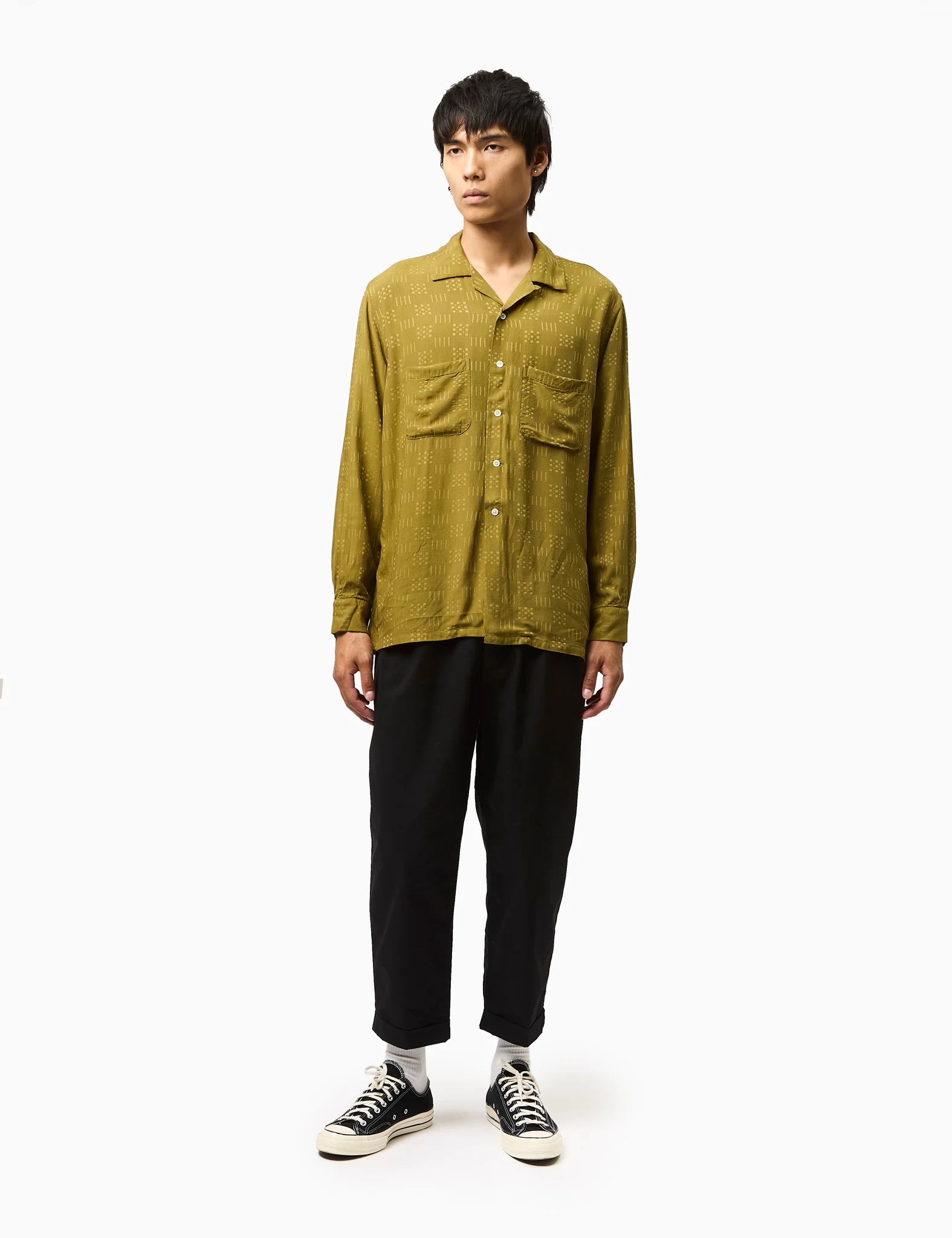 Beams Plus 2 Pleat Twill Trousers - Black - Image 8