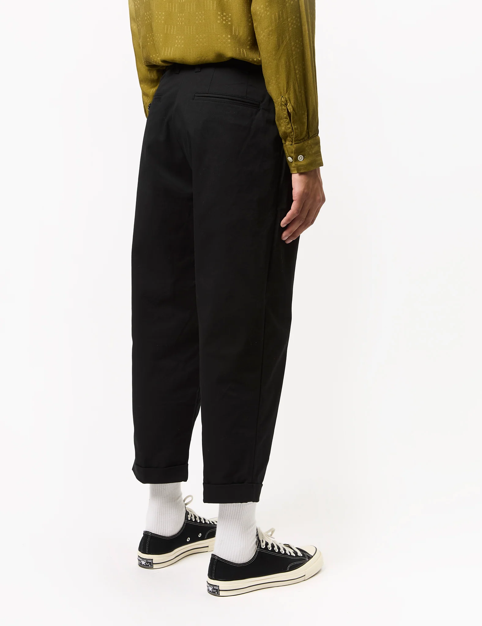 Beams Plus 2 Pleat Twill Trousers - Black - Image 9