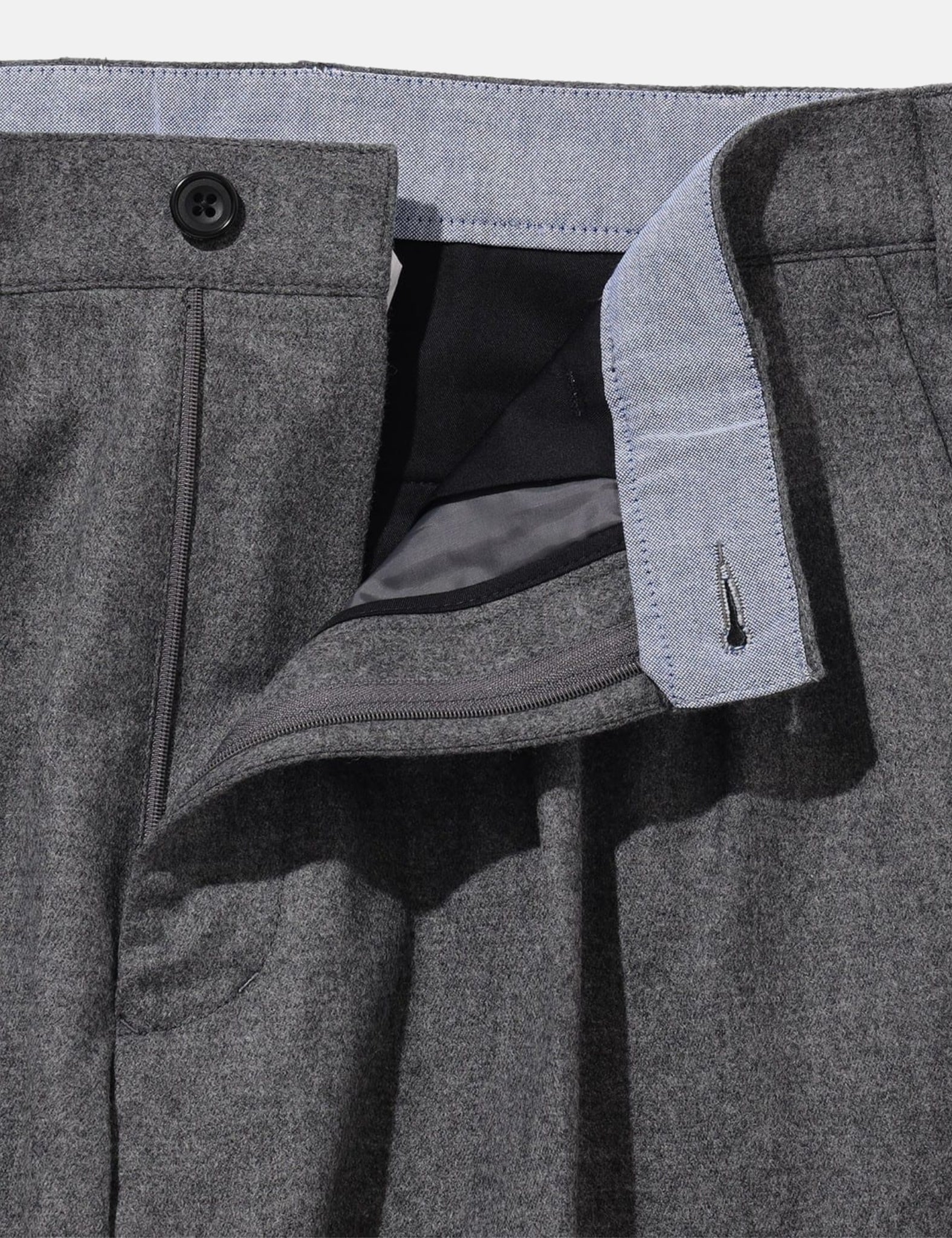 Beams Plus 2 Pleats Tapered Flannel - Grey - Image 6
