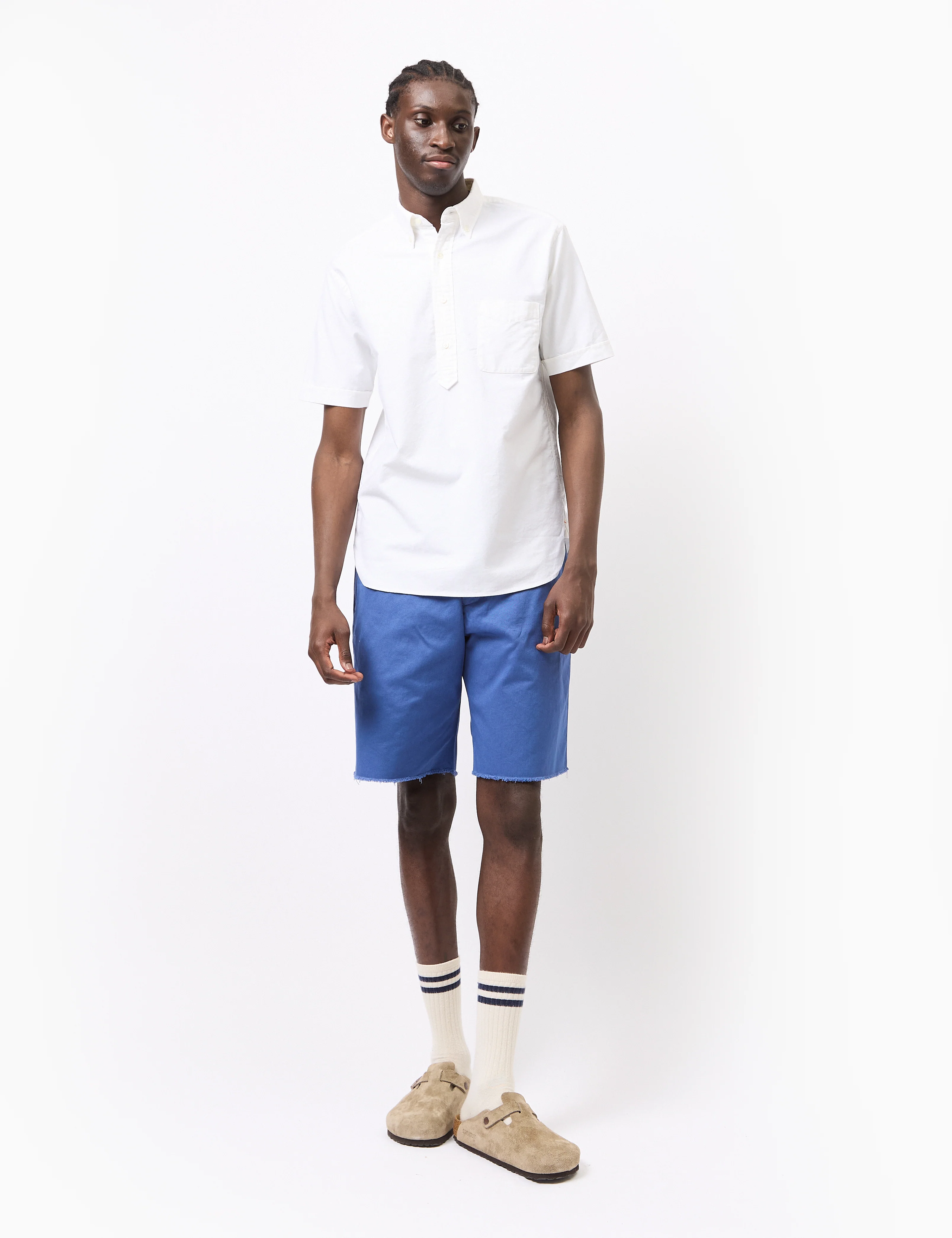 Beams Plus B.D. Pullover Short Sleeve Oxford Shirt - White - Image 3