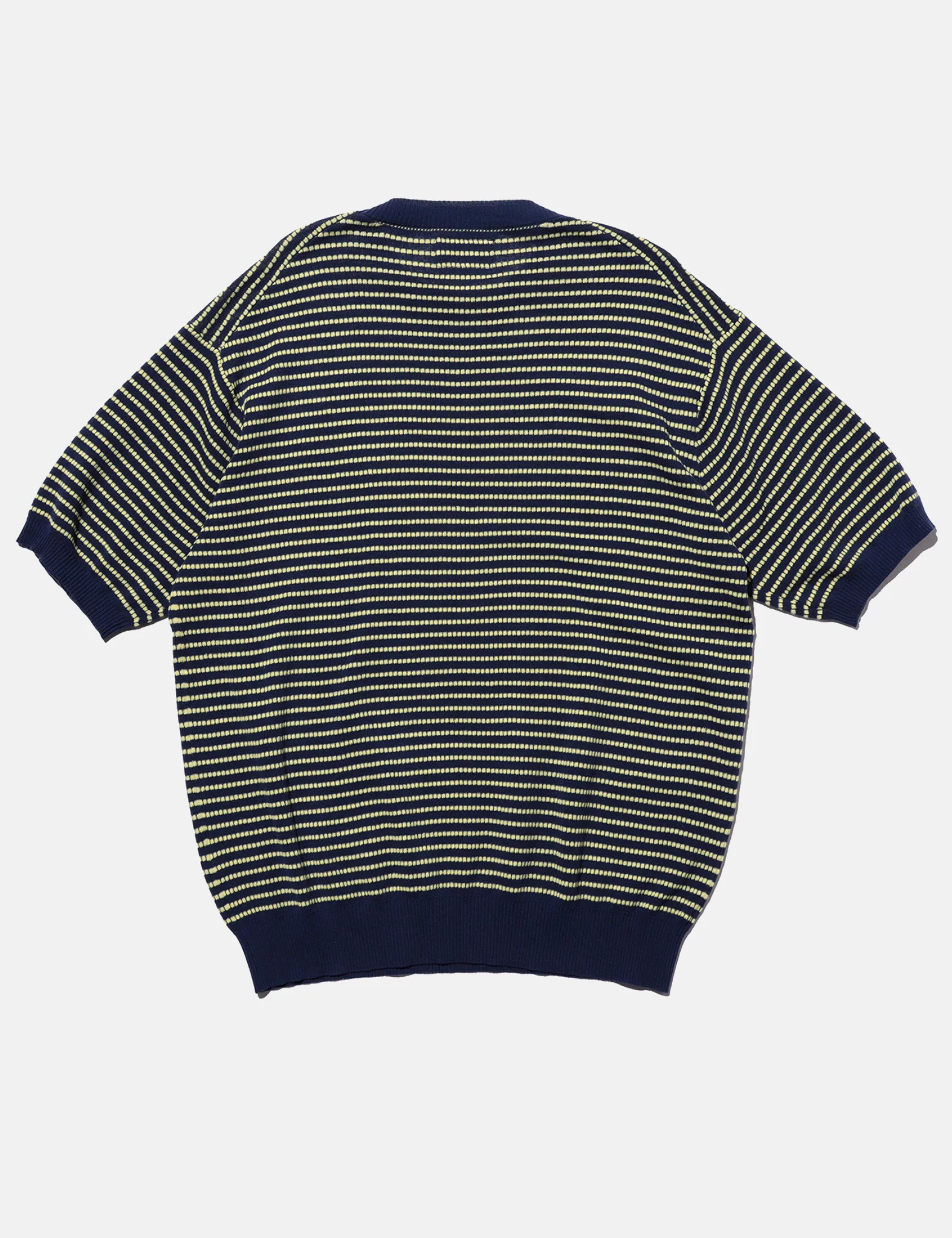 Beams Plus Knit Jacquard T-Shirt (Dot Pattern) - Navy Blue - Image 3