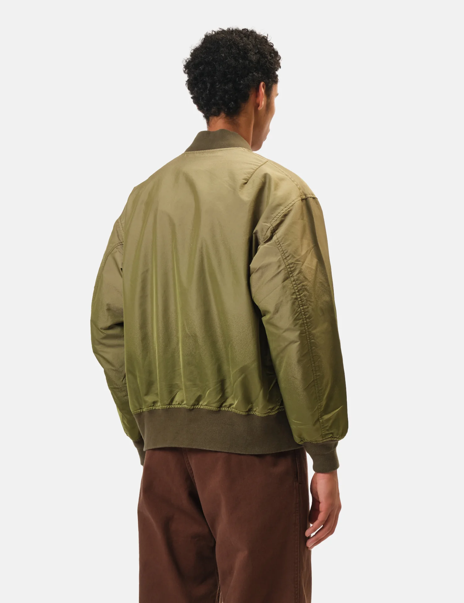 Beams Plus MIL Flight Jacket Iridescent Twill - Olive Green - Image 5