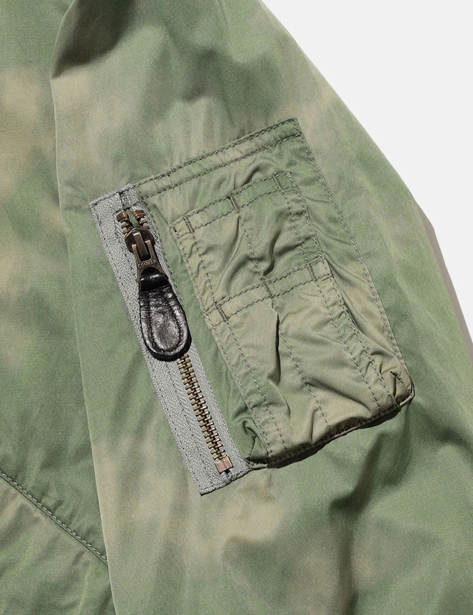 Beams Plus MIL Flight Jacket (NYCO Twill Pigment Print) - Sage Green - Image 3