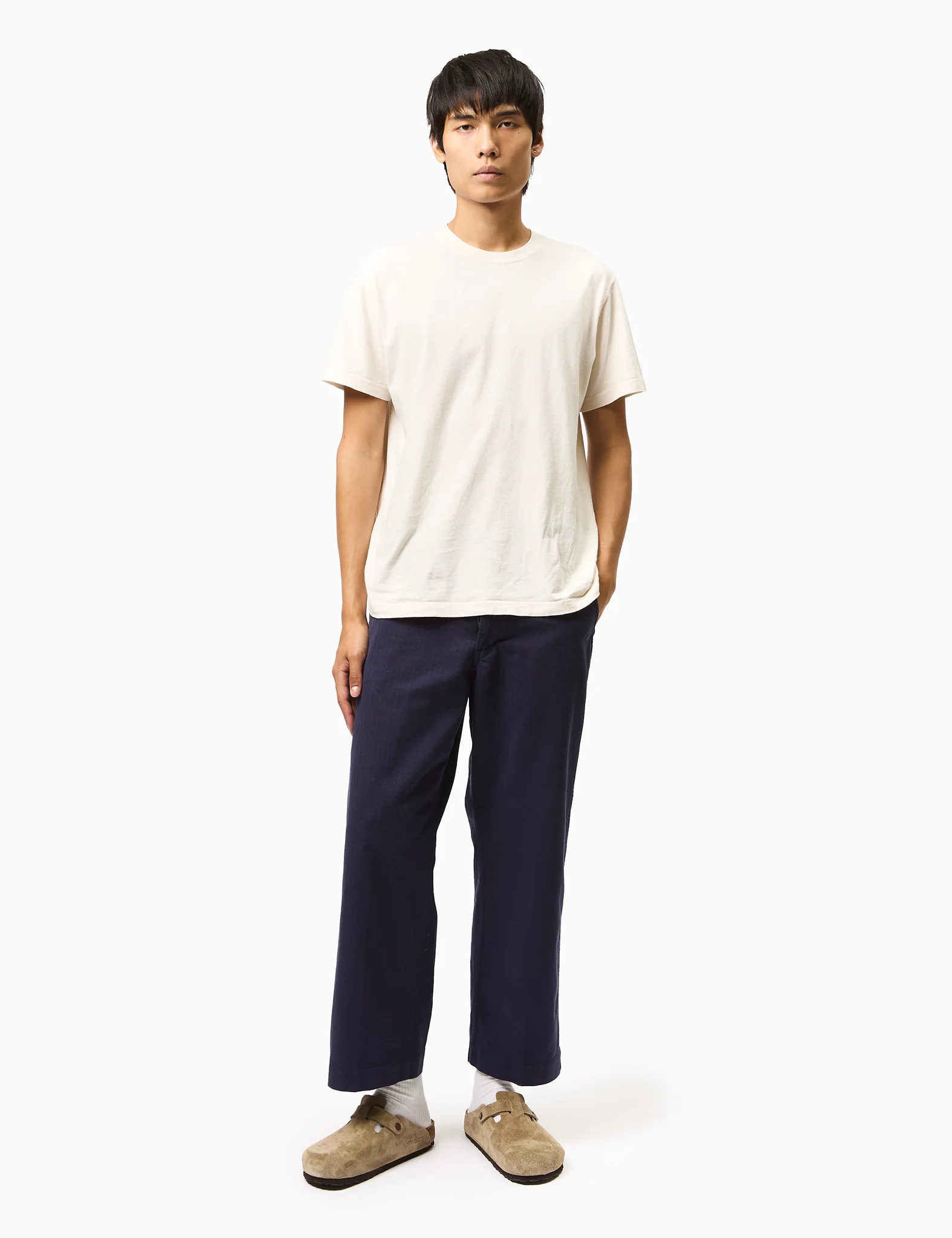 Beams Plus Mil Trousers (Herringbone) - Navy Blue - Image 4