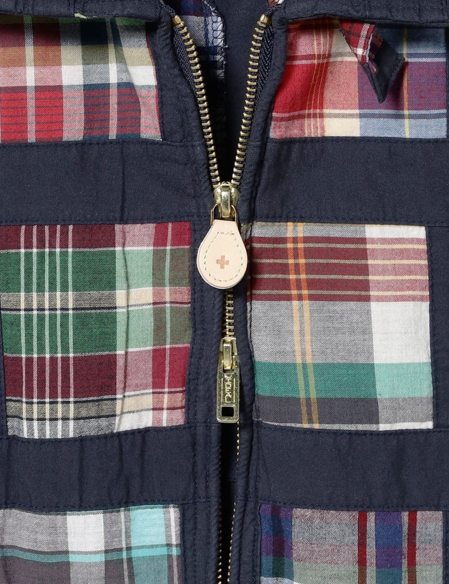 Beams Plus Short Window Jacket (Patchwork Madras) - Navy Blue - Image 3