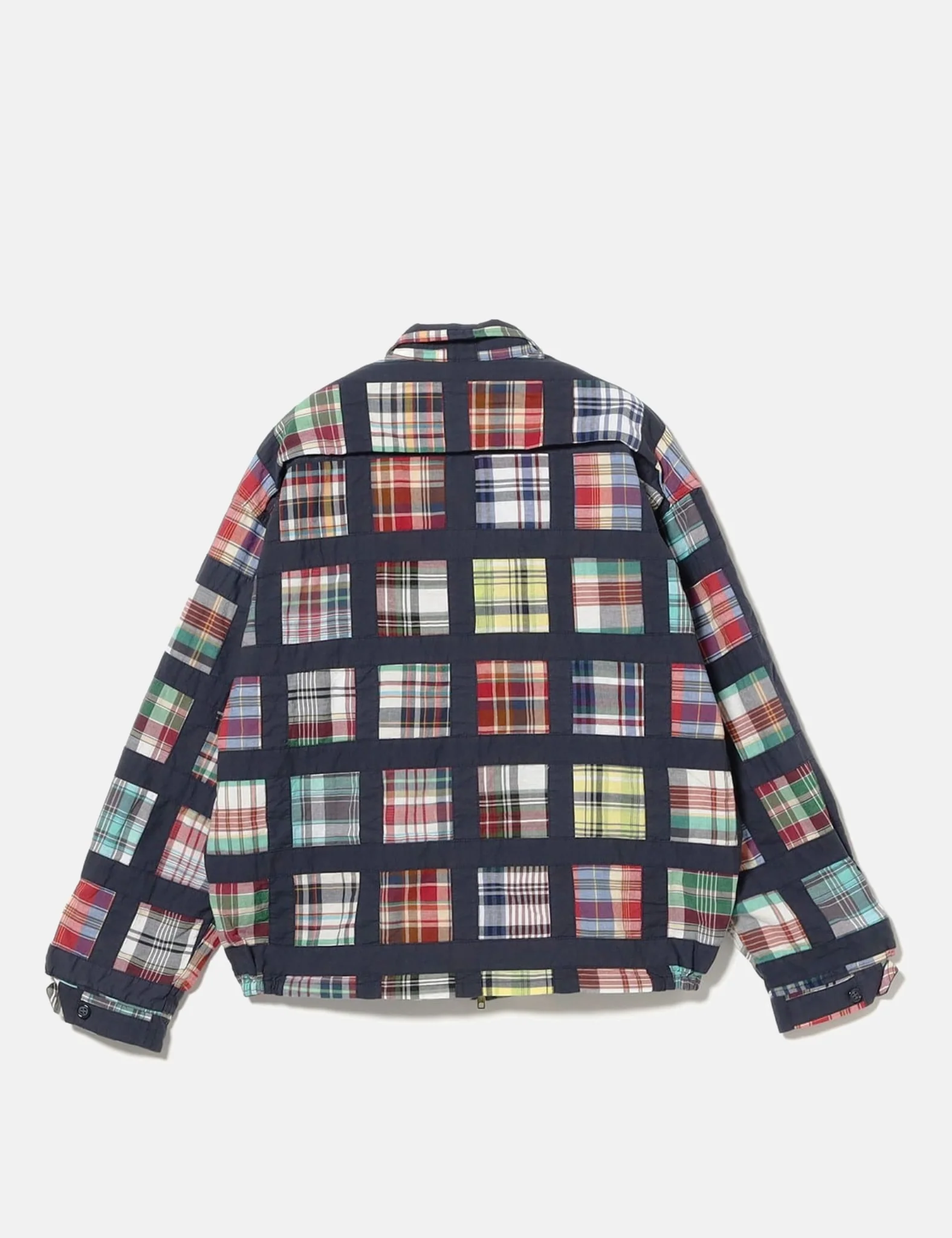 Beams Plus Short Window Jacket (Patchwork Madras) - Navy Blue - Image 4