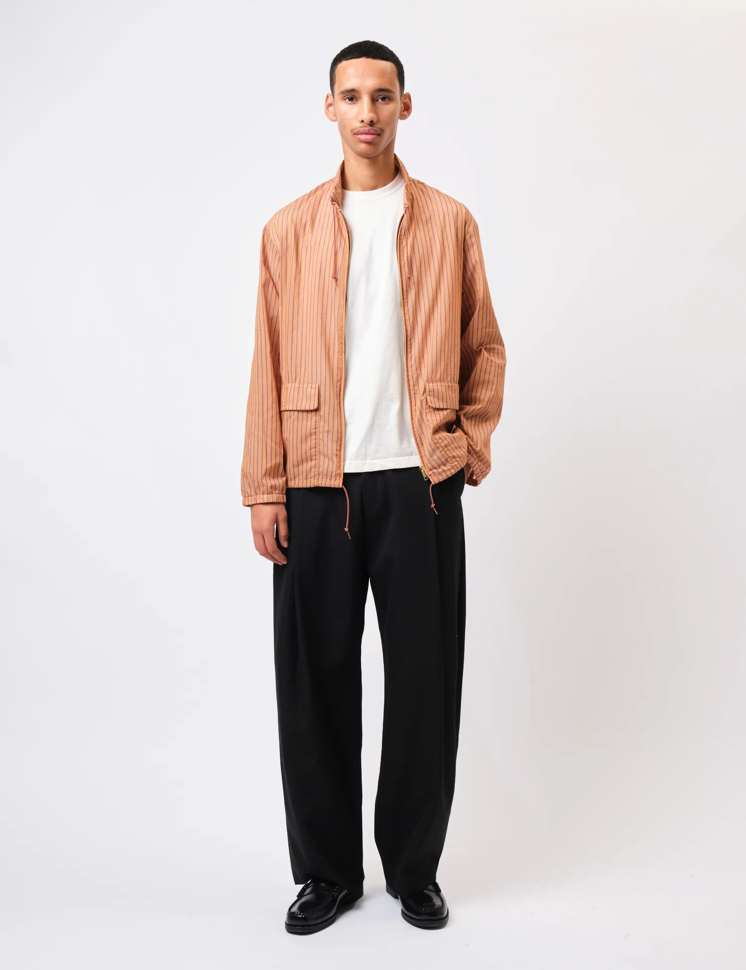 Beams Plus Swing Jacket Bumpy Stripe - Orange - Image 3