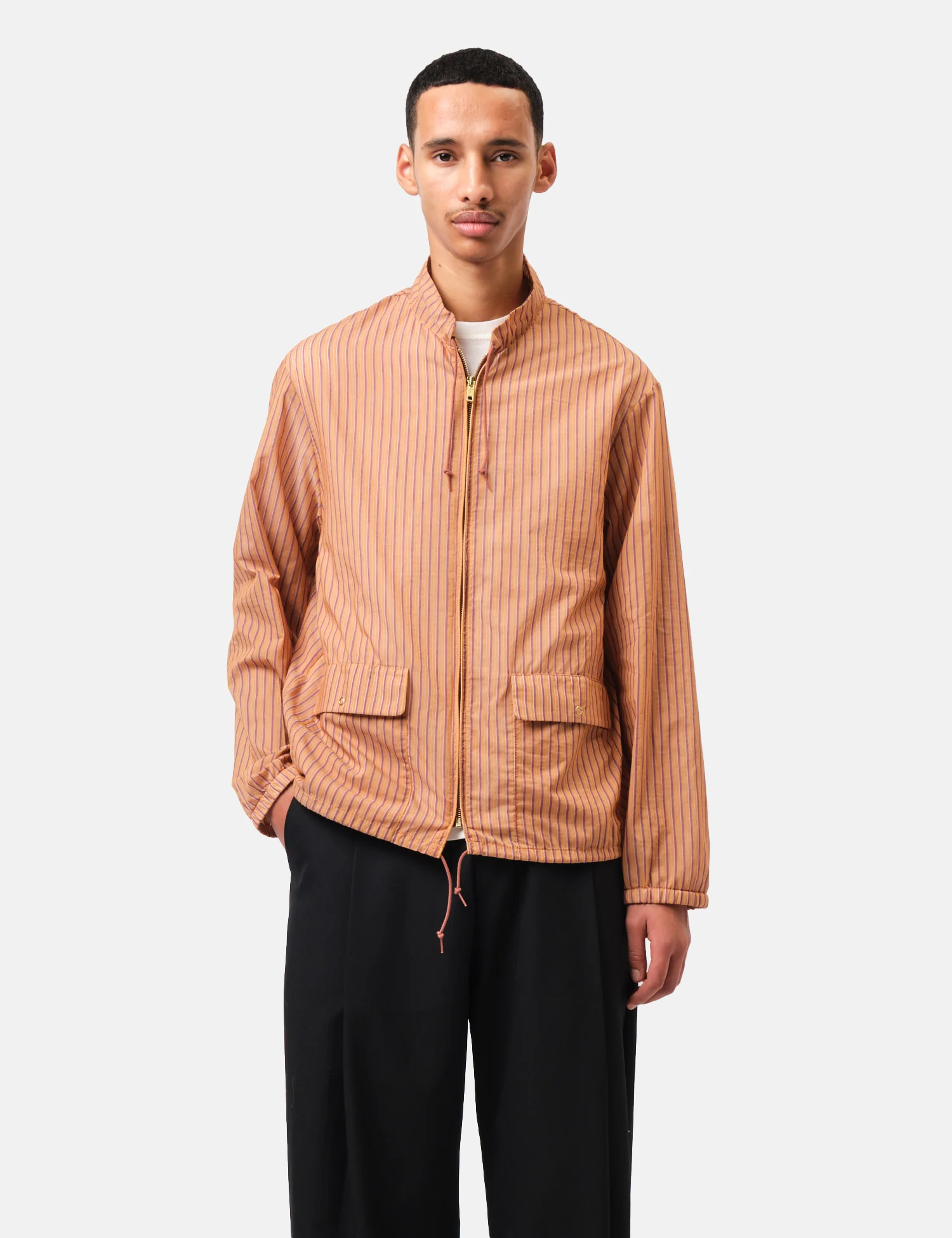 Beams Plus Swing Jacket Bumpy Stripe - Orange - Image 5