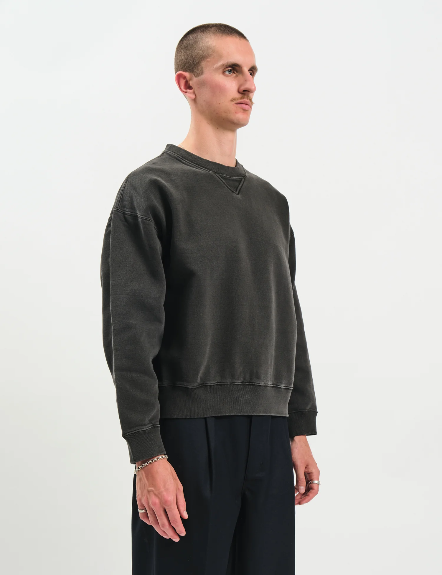 Bhode Box Crew Sweatshirt - Washed Anthracite - Image 4