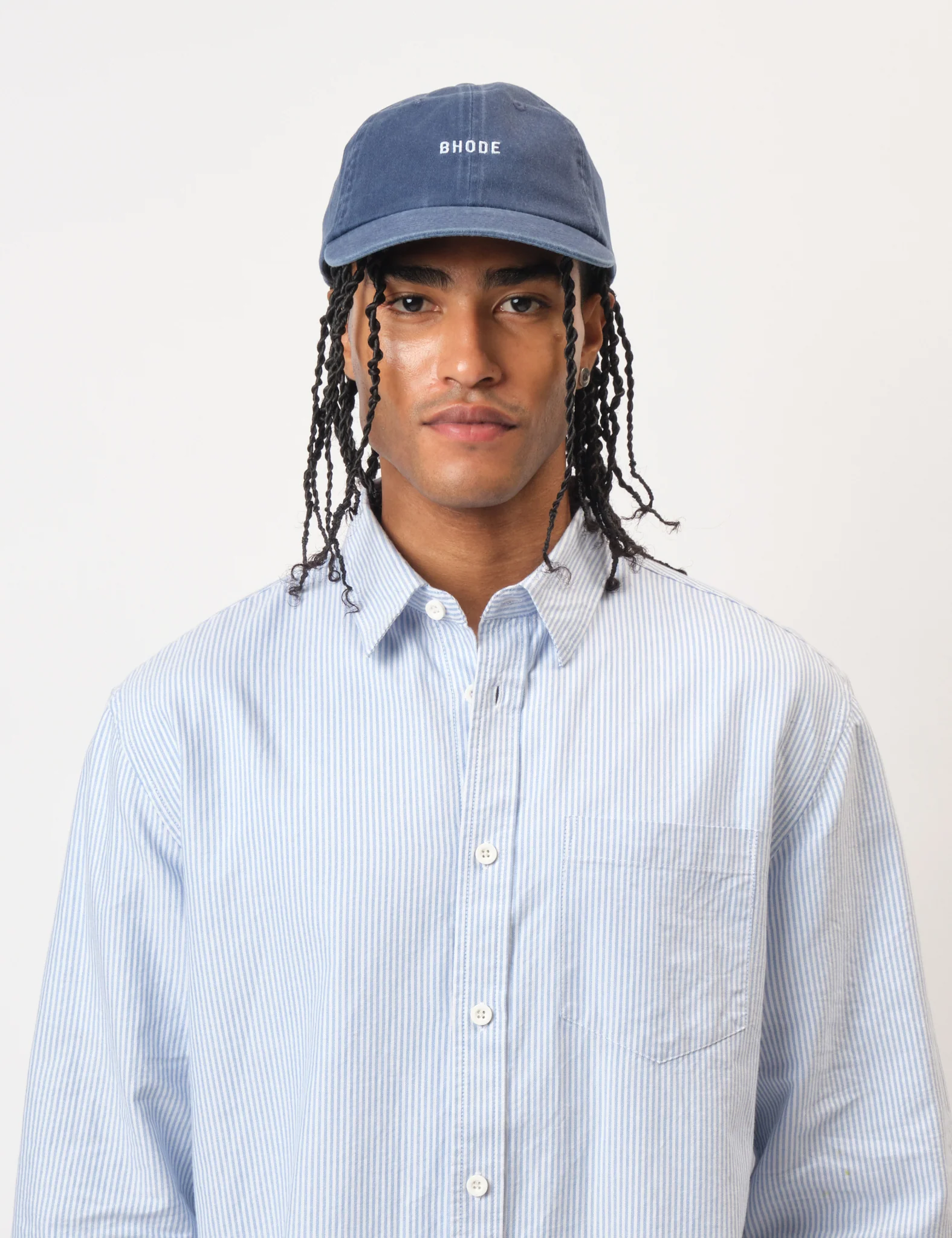 Bhode Box Oxford Shirt - White/Blue - Image 12