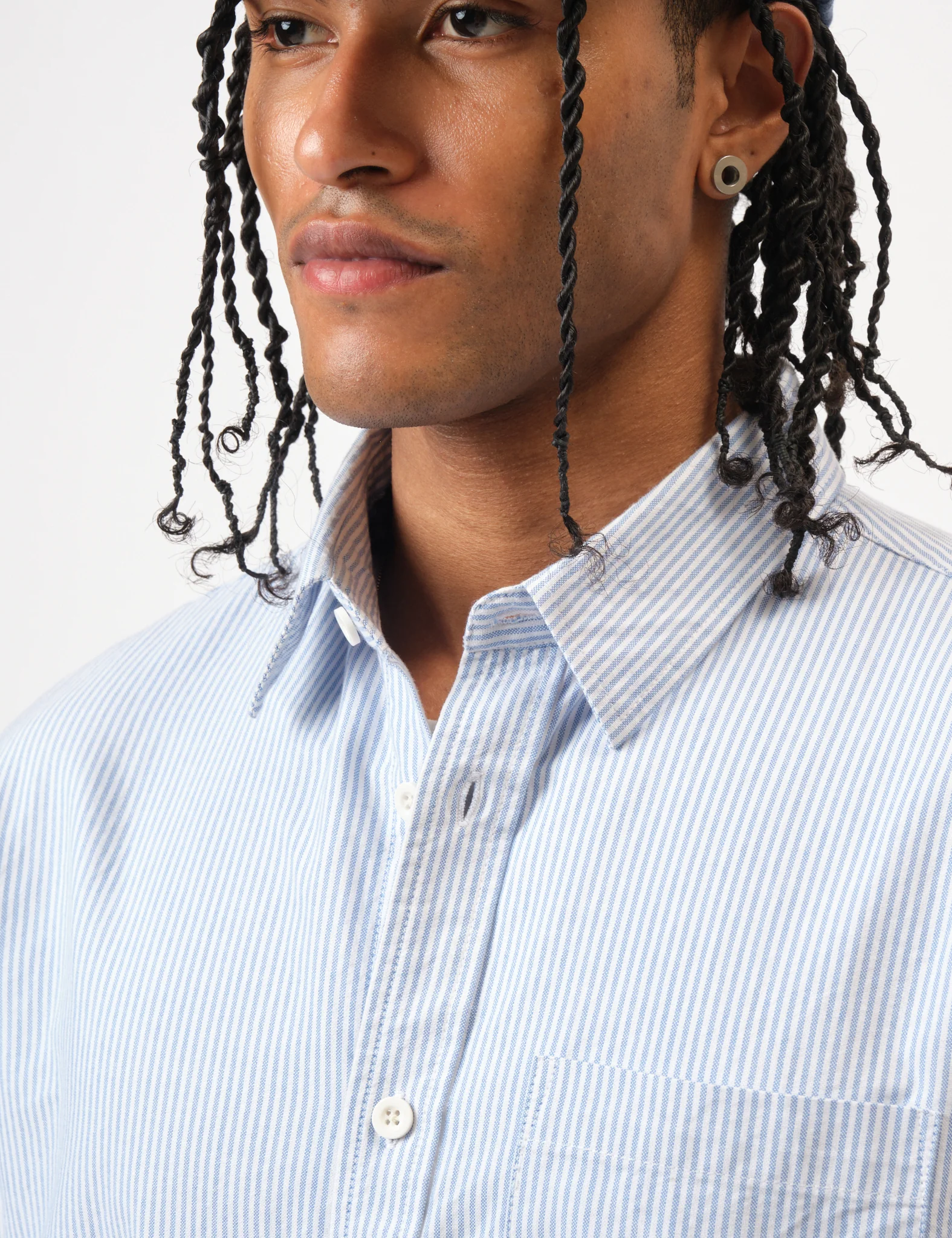 Bhode Box Oxford Shirt - White/Blue - Image 8