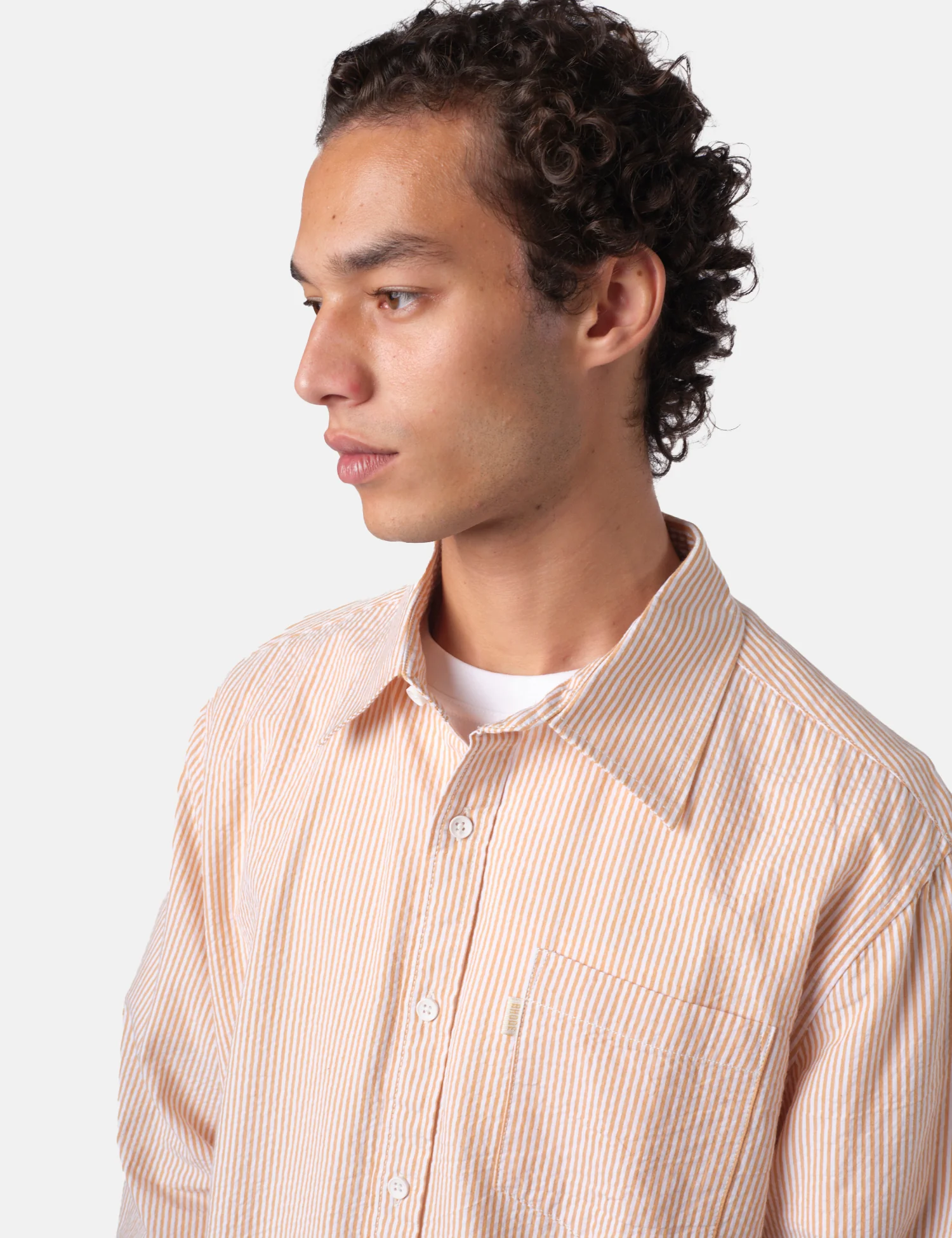 Bhode Box Seersucker Shirt - White/Rust - Image 3