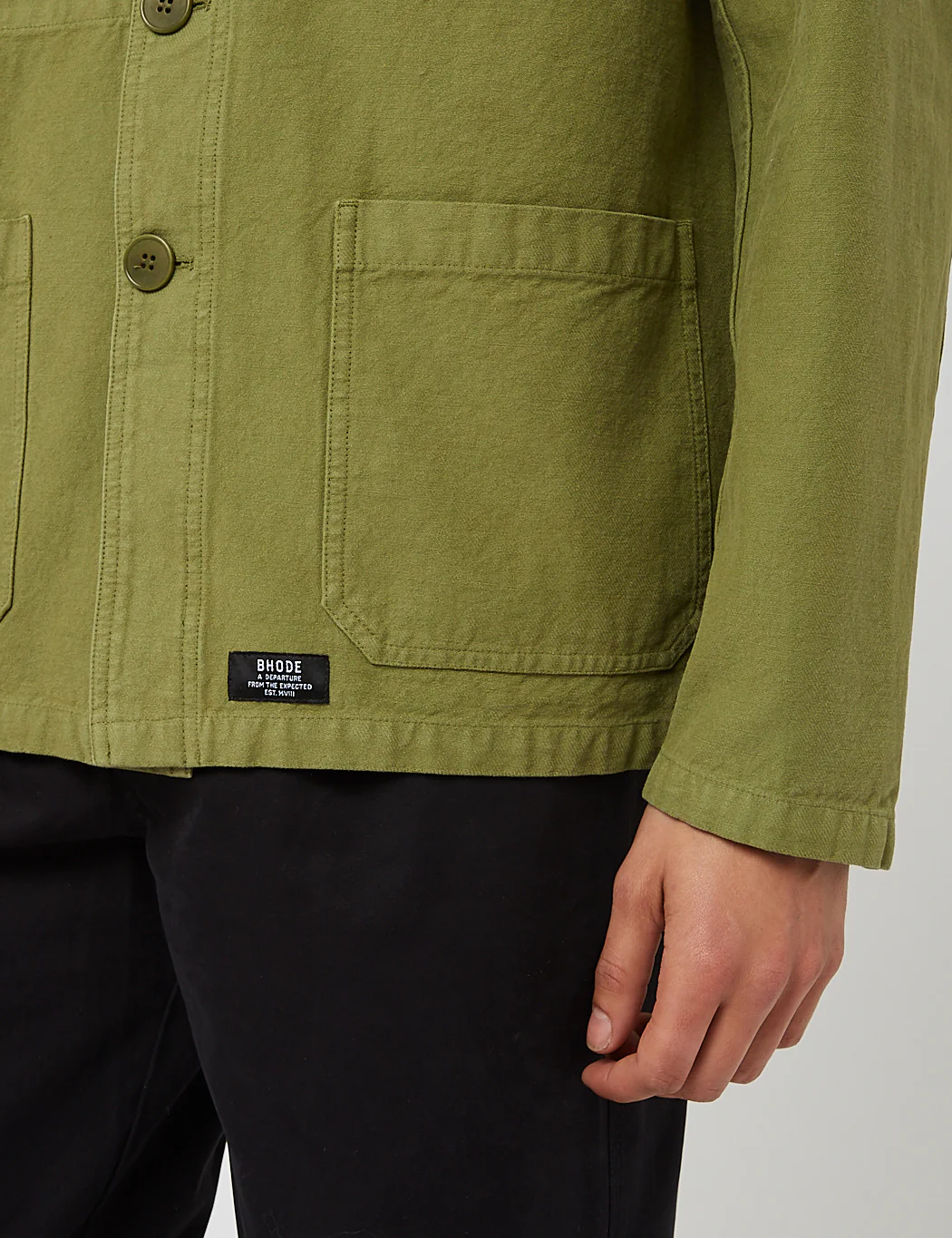 Bhode Chore Jacket (Cotton Twill) - Loden Green - Image 3