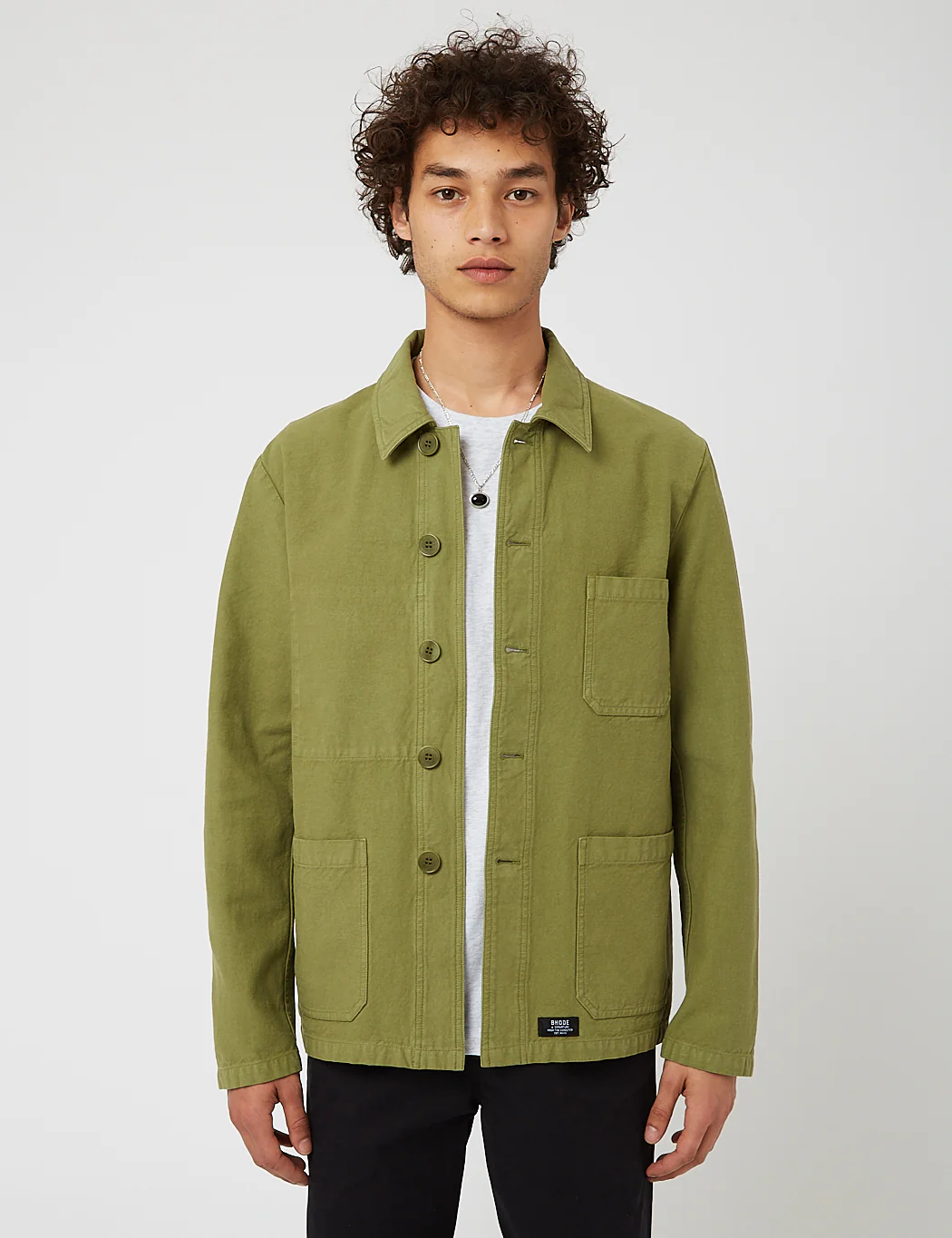 Bhode Chore Jacket (Cotton Twill) - Loden Green - Image 4