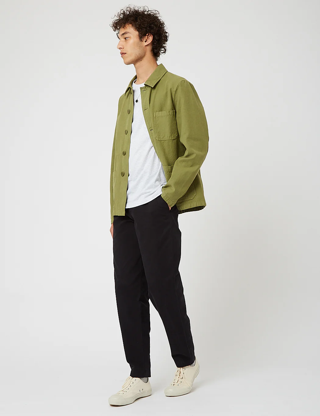 Bhode Chore Jacket (Cotton Twill) - Loden Green - Image 5