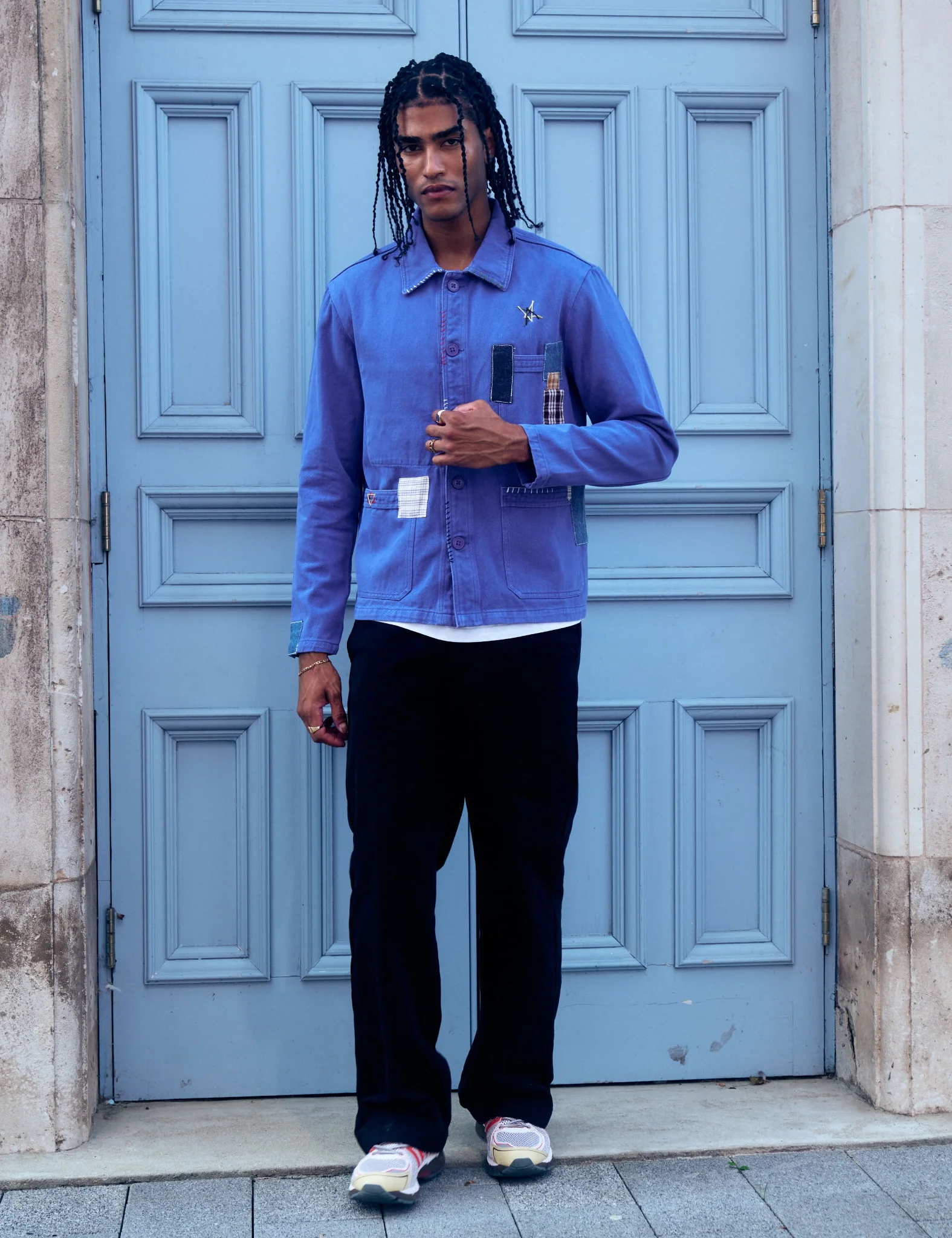 Bhode Chore Jacket (Patchwork) - Bugatti Blue - Image 5