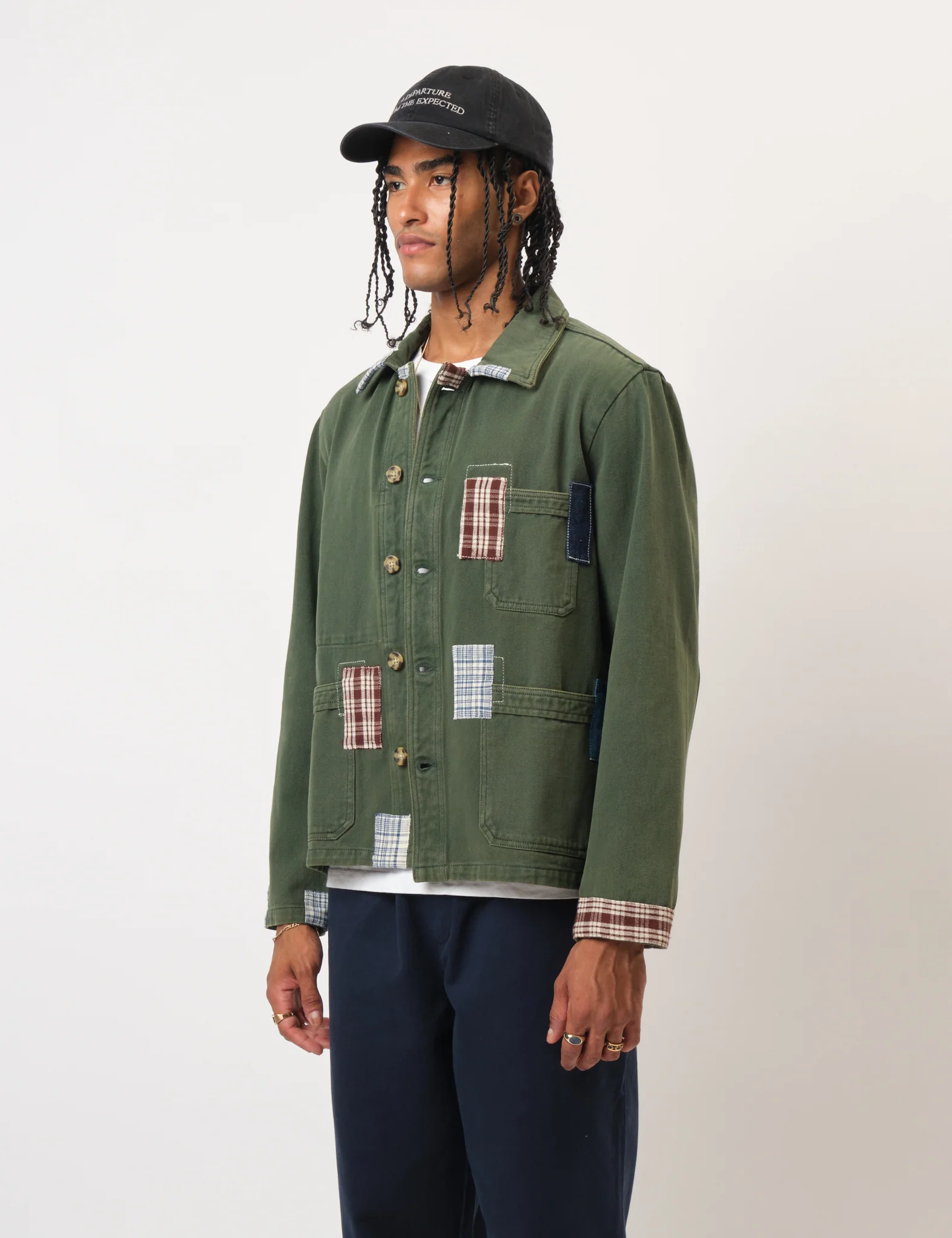 Bhode Chore Jacket (Patchwork) - Ever Green - Image 3