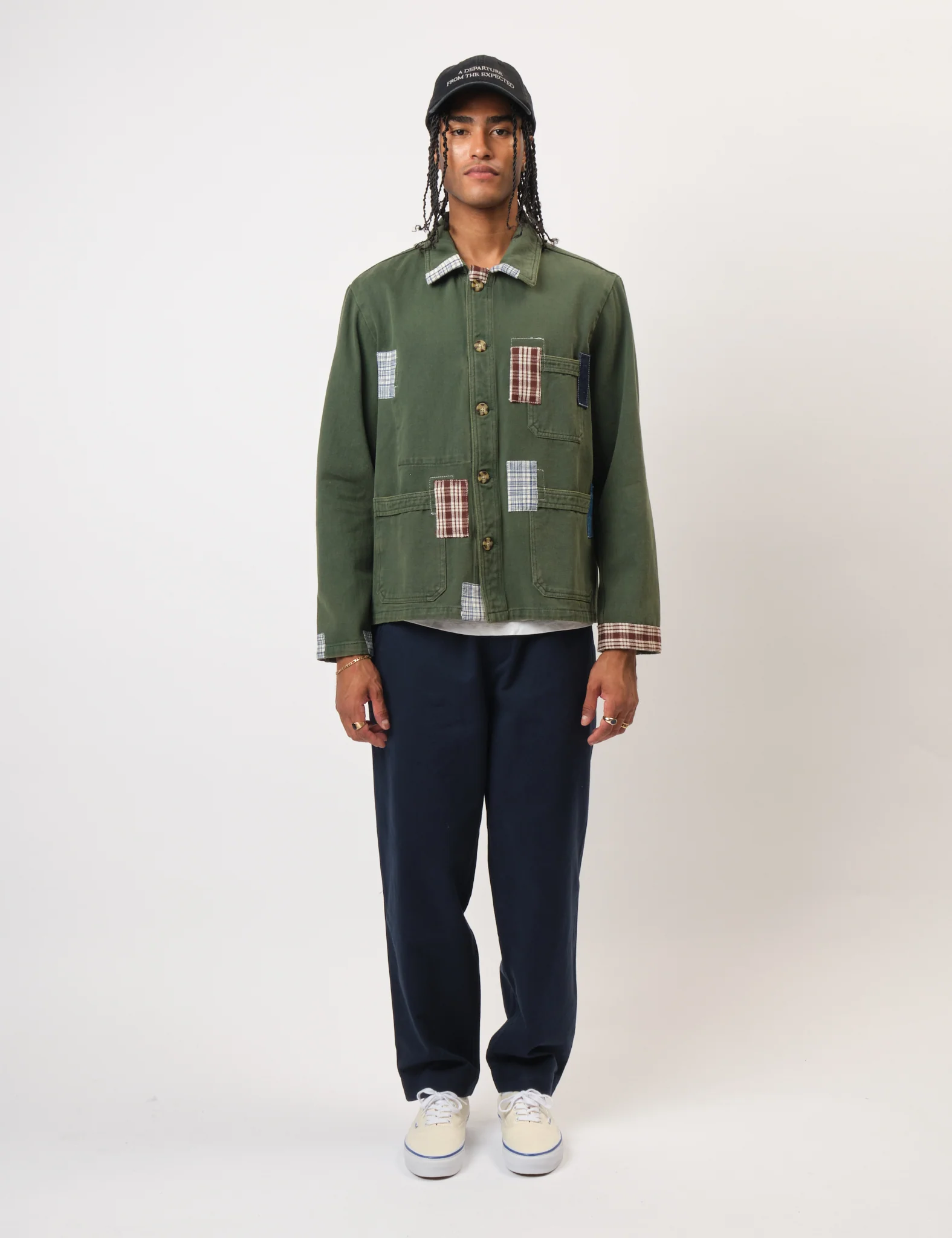 Bhode Chore Jacket (Patchwork) - Ever Green - Image 5