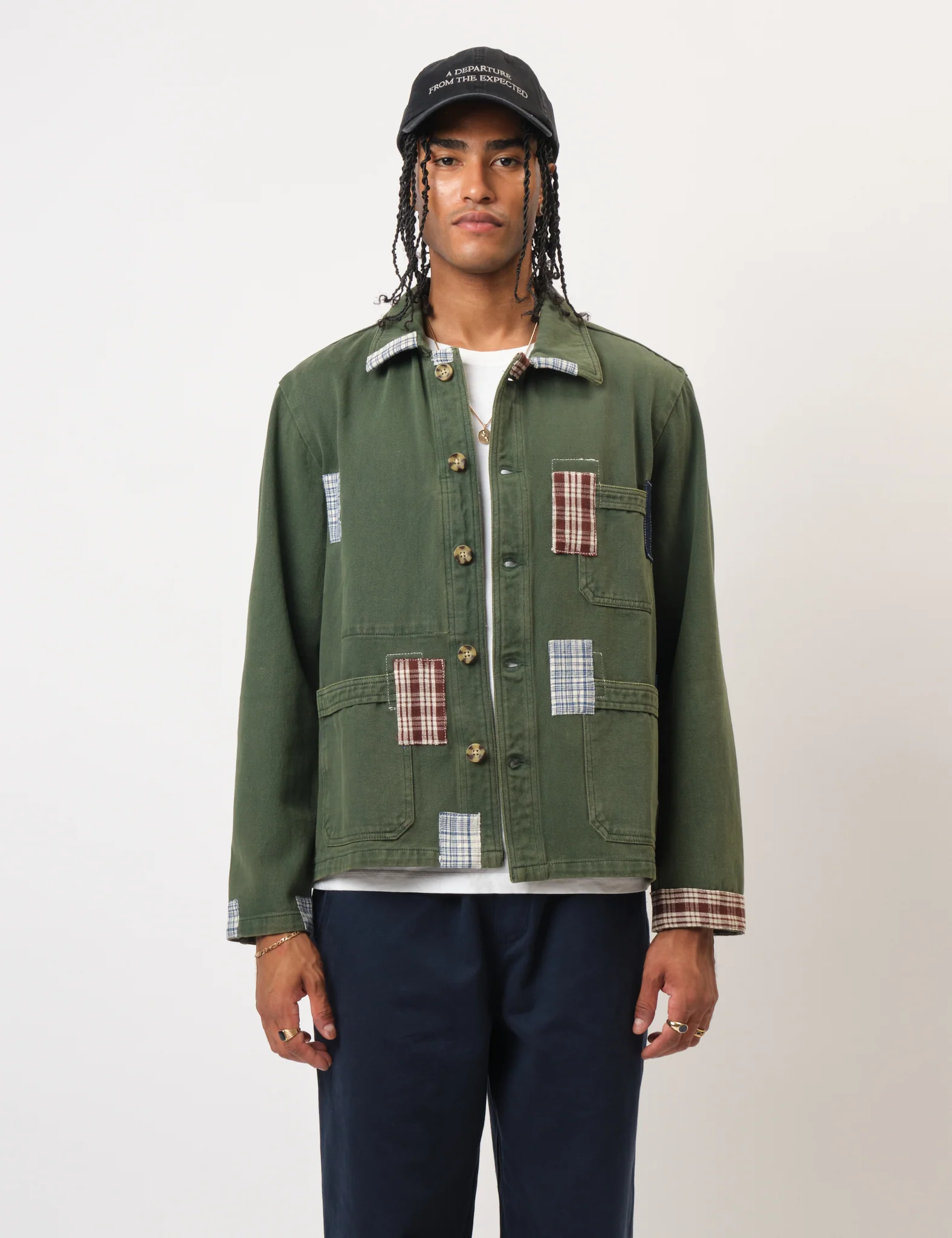 Bhode Chore Jacket (Patchwork) - Ever Green - Image 6