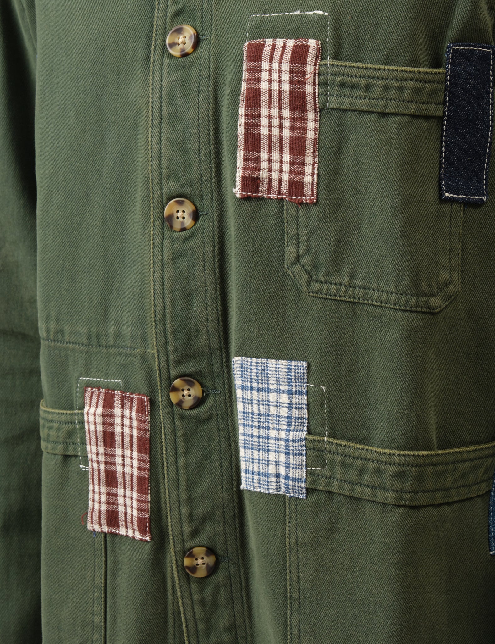 Bhode Chore Jacket (Patchwork) - Ever Green - Image 7