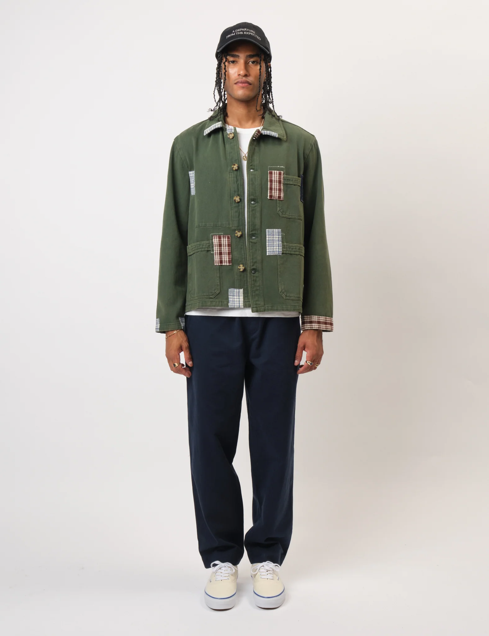 Bhode Chore Jacket (Patchwork) - Ever Green - Image 8