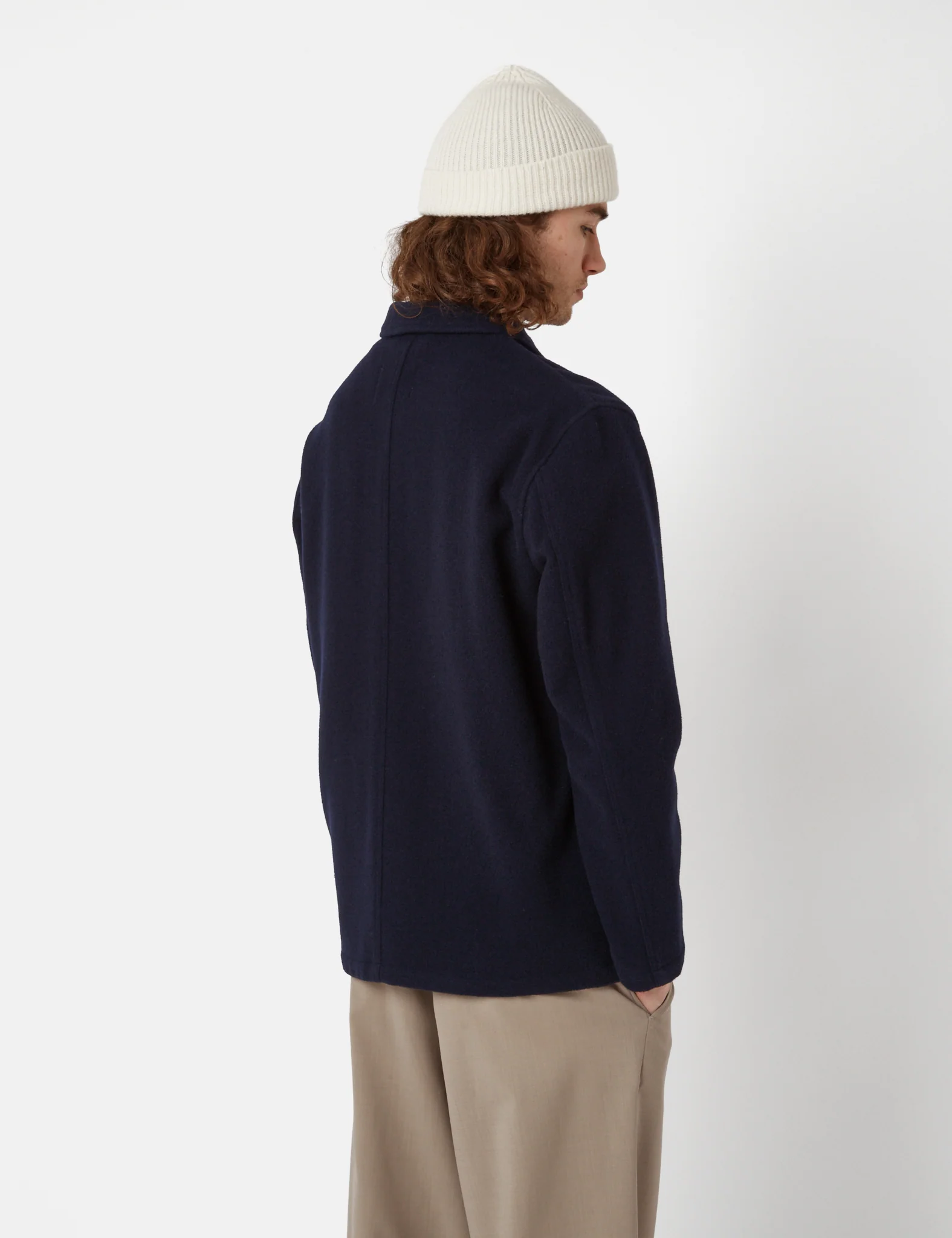 Bhode Chore Jacket (Wool) - Navy Blue - Image 4