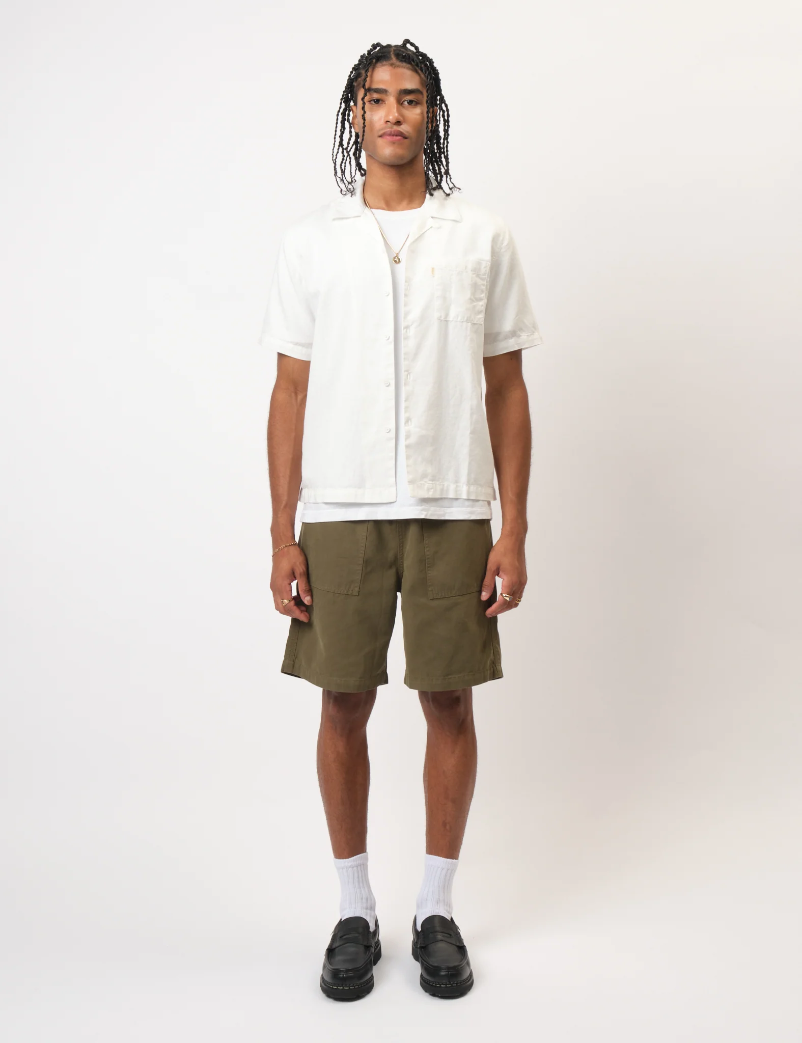 Bhode Cuca Short Sleeve Shirt (Linen) - Ivory White - Image 6